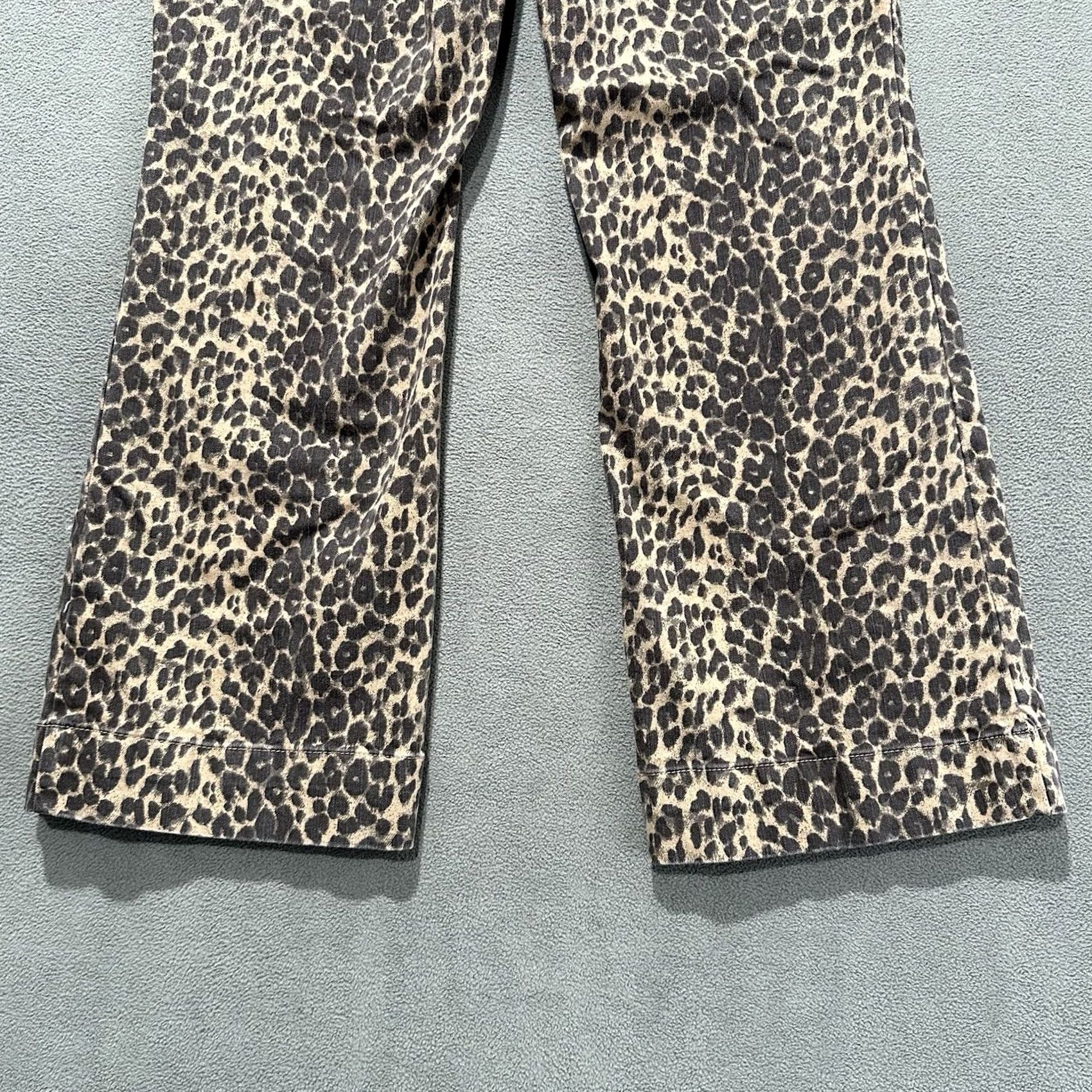 Vintage Belle by Kim Gravel Pants Womens 8P Petite Brown Leopard Print Bootcut Stretch Size 30" / US 8 / IT 44 - 6 Thumbnail