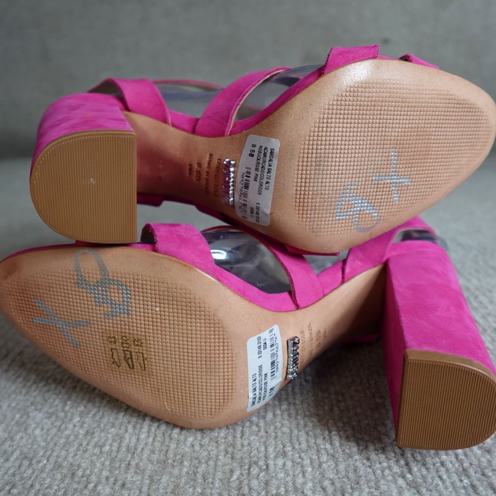 Pinko Schulz Womens Pumps Heel Pink Suede 8.5 Block Buckle Party/Cocktail Size US 9 / IT 39 - 6 Thumbnail