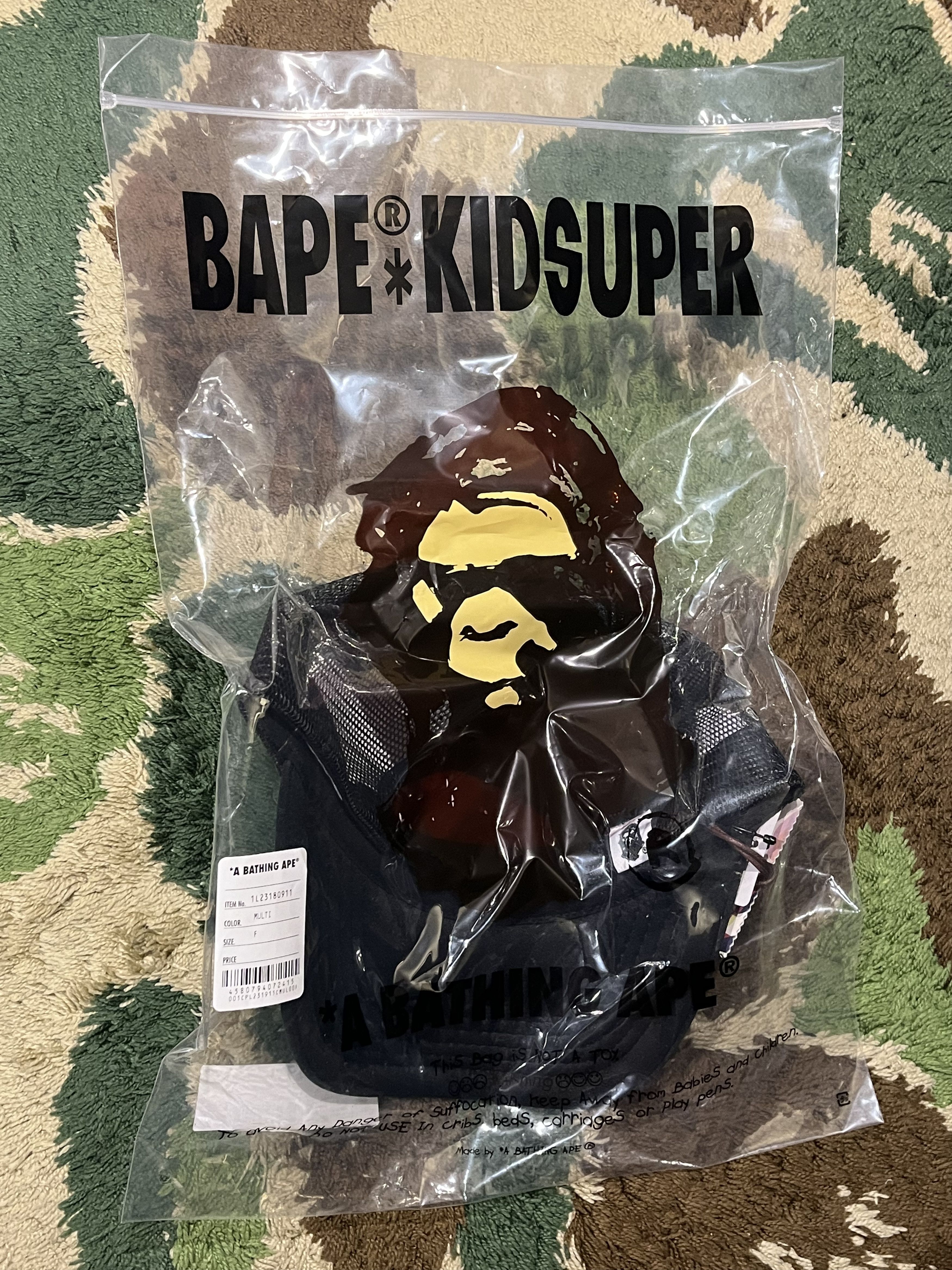 Bape × KidSuper BAPE KIDSUPER BAPE STA LOGO RHINESTONE TRUCKER MESH CAP Size ONE SIZE - 3 Thumbnail