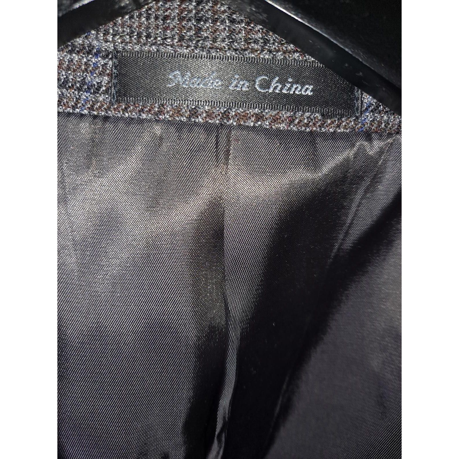 Ralph Lauren Ralph Lauren Black with Blue and Orange Plaid 2 Button Wool Size 52R - 2 Thumbnail