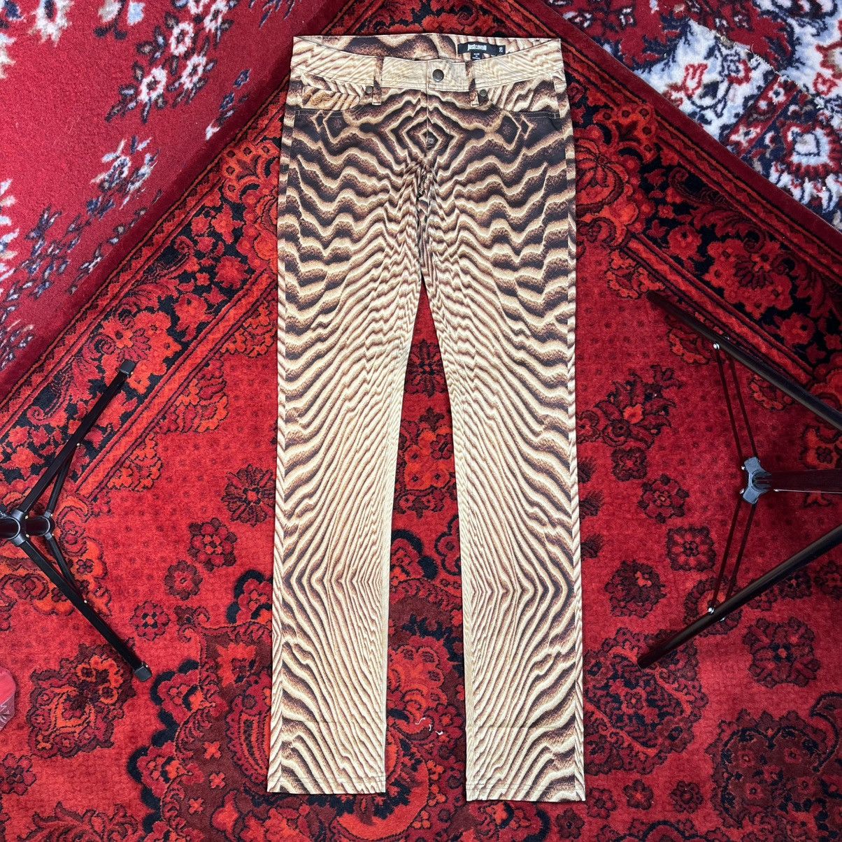 Roberto Cavalli Vintage Y2K Just Cavalli AllOver Optical Animal Print Pants Size 26" / US 2 / IT 38 - 2 Thumbnail