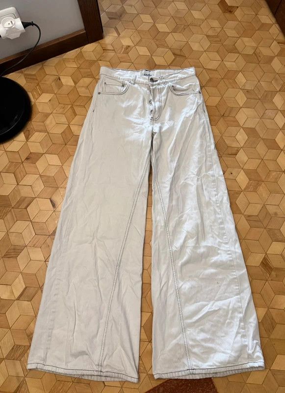 Ganni GANNI cargo baggy denim White Jeans 26 Size 26" / US 2 / IT 38 - 2 Thumbnail