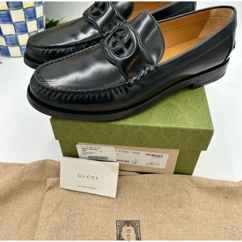 Gucci Gucci interlocking GG Leather loafers size 11 made in Italy Size US 11.5 / EU 44-45 - 5 Thumbnail
