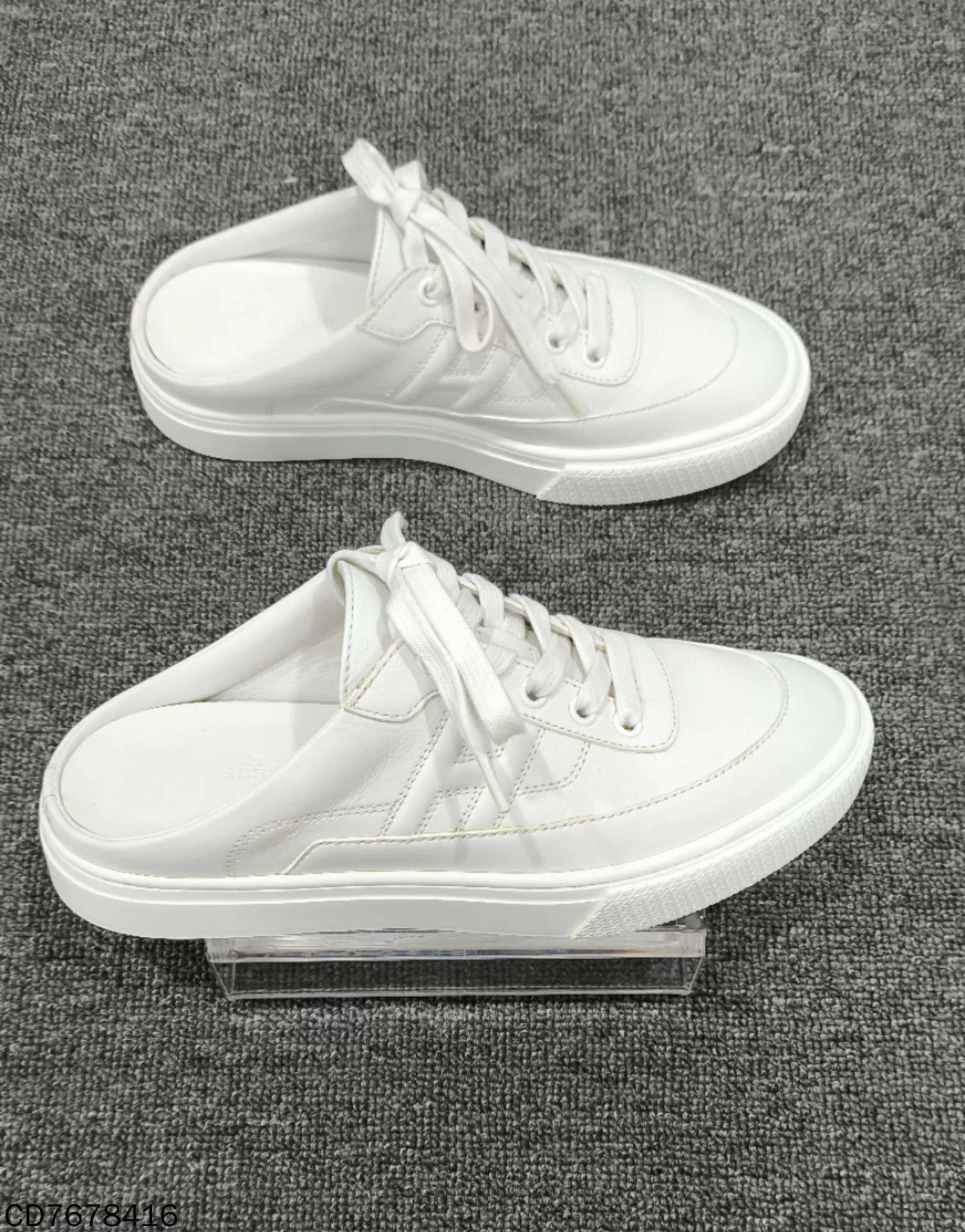 Hermes HERMES White Leather H Logo Slides Size 37 Size US 6.5 / IT 36.5 - 4 Thumbnail