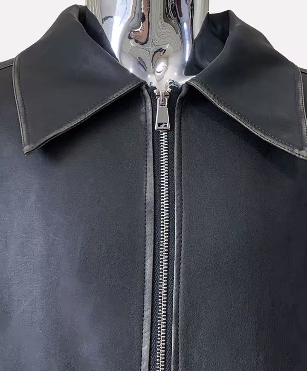 Leather Washed PU Leather Y2k Retro Style Zipper Jacket Size US L / EU 52-54 / 3 - 9 Thumbnail