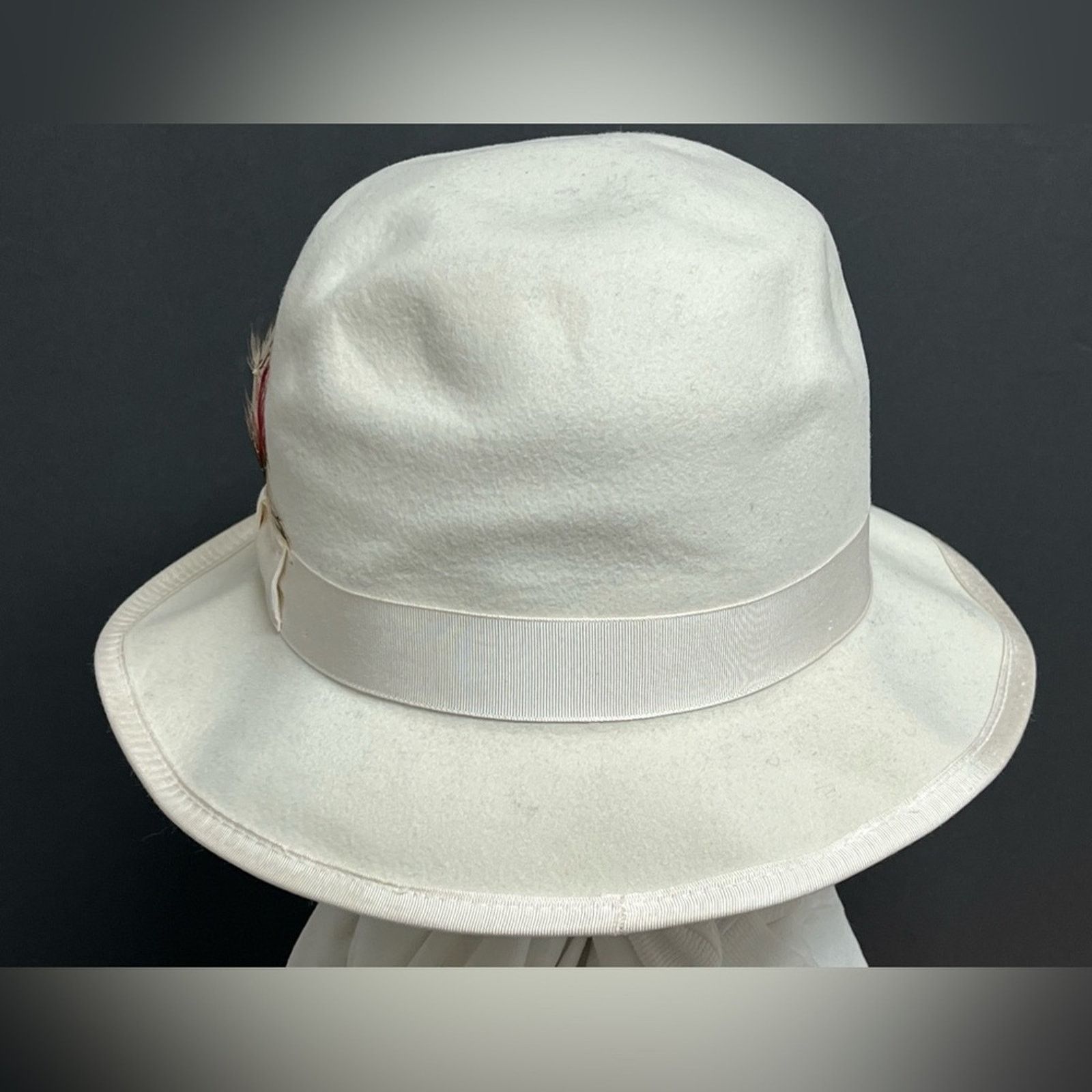 Vintage Derby Hat White 100% Wool Park Royal Supreme Made USA RARE Size ONE SIZE - 5 Thumbnail