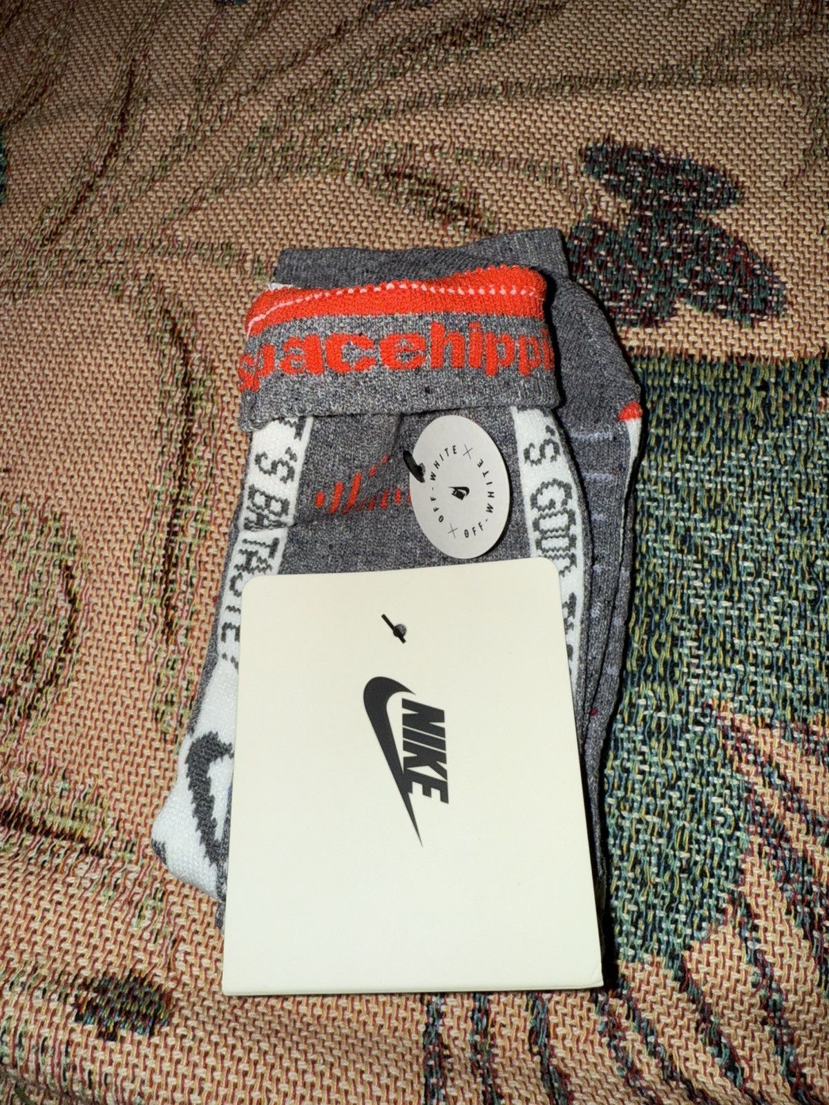 Nike × Off-White × Virgil Abloh Off White Nike Socks Large Grey “Spacehippie” Size ONE SIZE - 3 Thumbnail