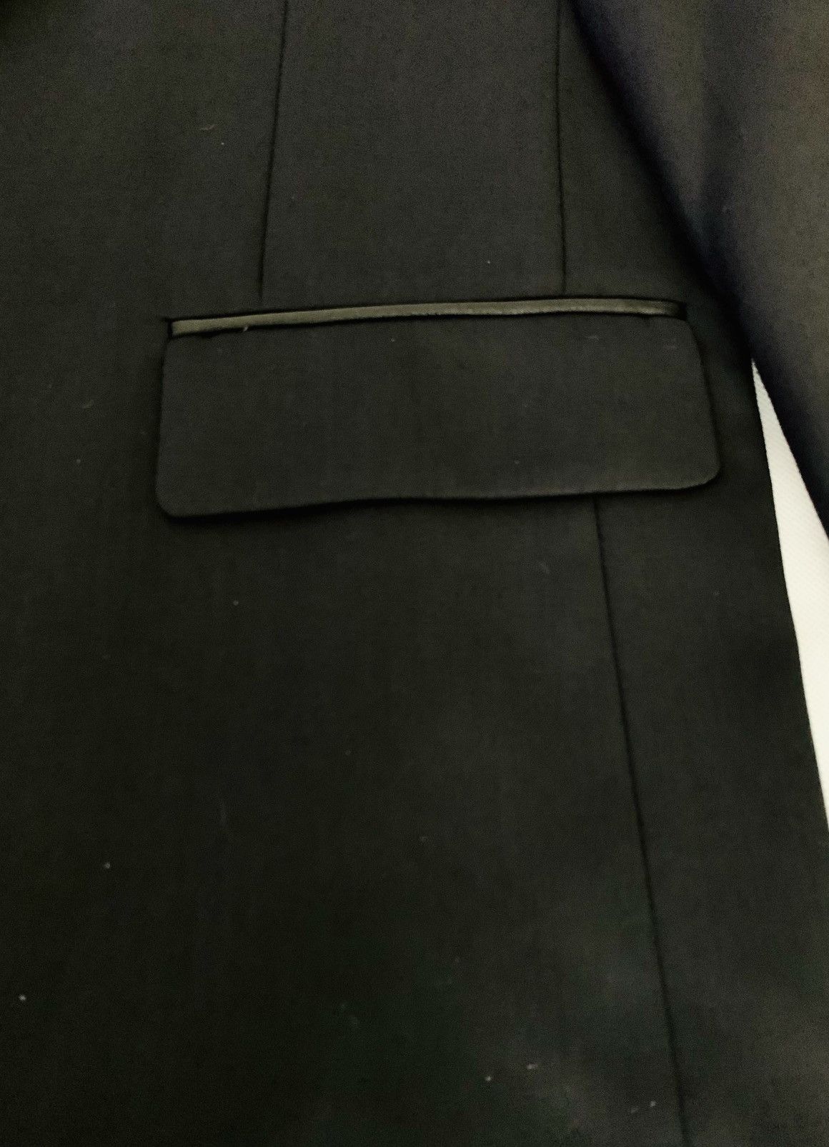 Amiri AMIRI Leather & Satin-Trimmed Wool-Twill Black Blazer, IT48 Size 48R - 18 Thumbnail