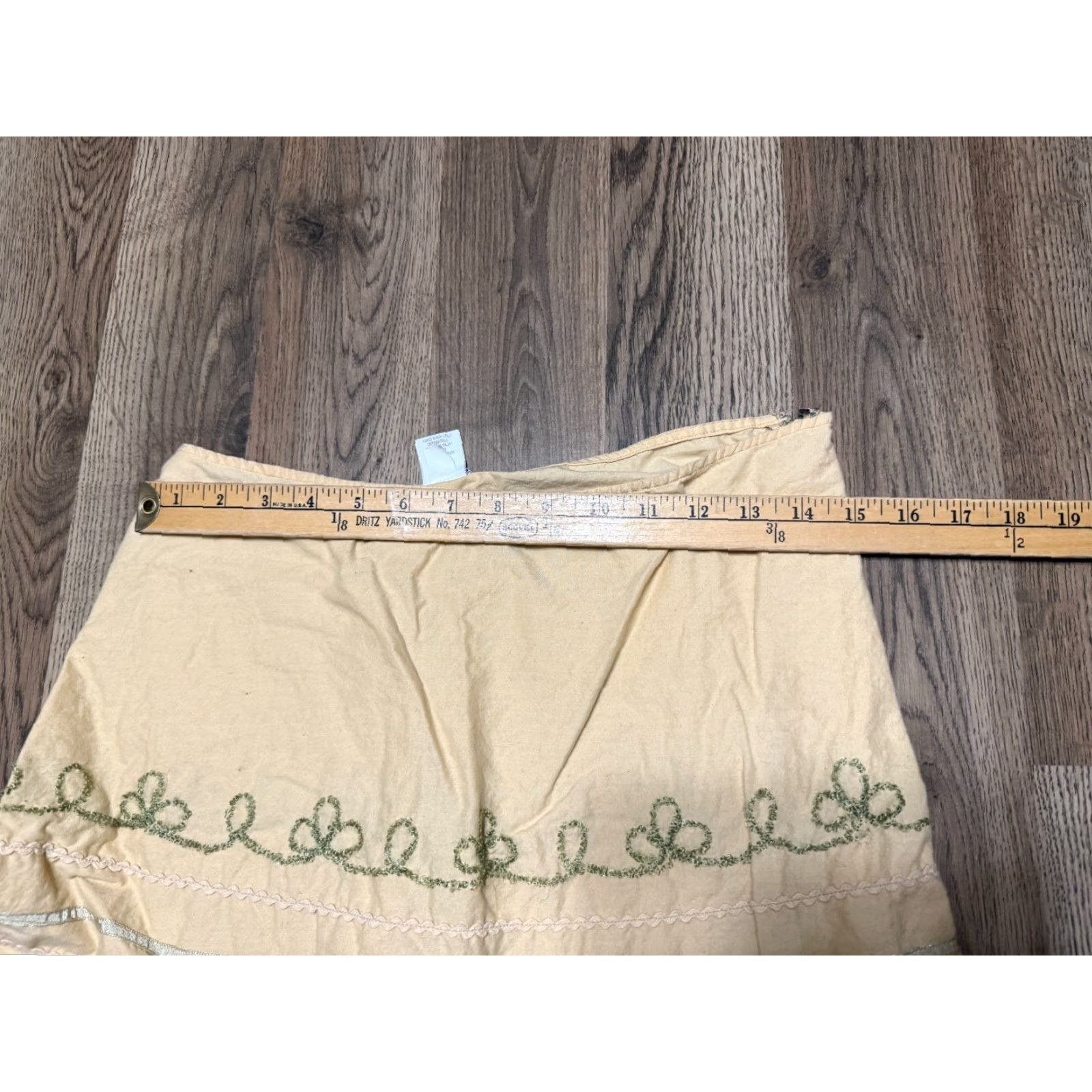 Apt. 9 APT. 9 Skirt Women's Size 12 Maxi A-Line Yellow Green Tiered Cotton 12" Rise Mid Zip Casual Free Return Womens Size 34" / US 12 / IT 48 - 7 Thumbnail