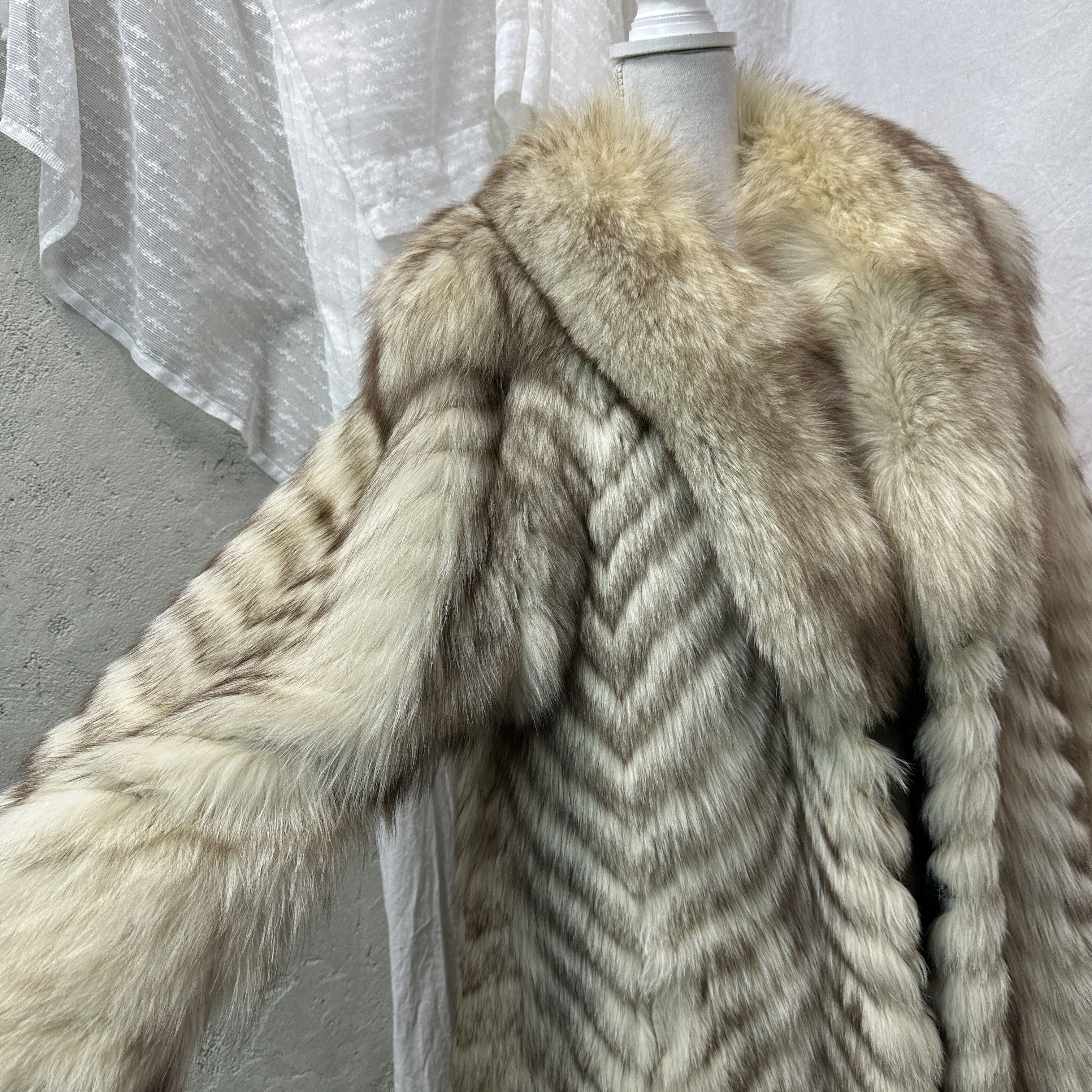 Vintage Vintage Old Money Real Silver Fox Fur Maxi Coat 80s Size L / US 10 / IT 46 - 3 Thumbnail