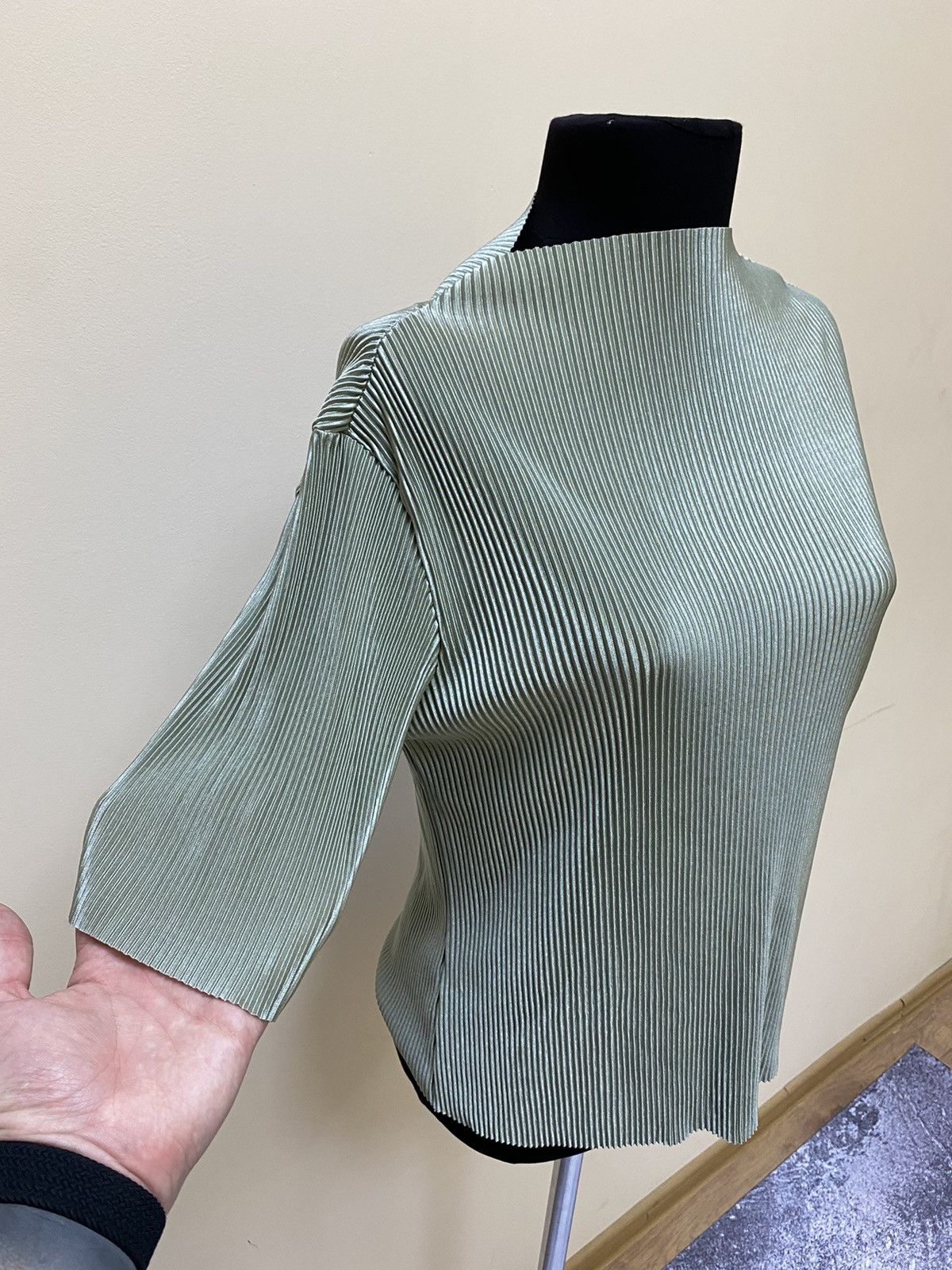 Japanese Brand Pleated Top Issey Miyake Style Womens Mint Size M Size M / US 6-8 / IT 42-44 - 4 Thumbnail