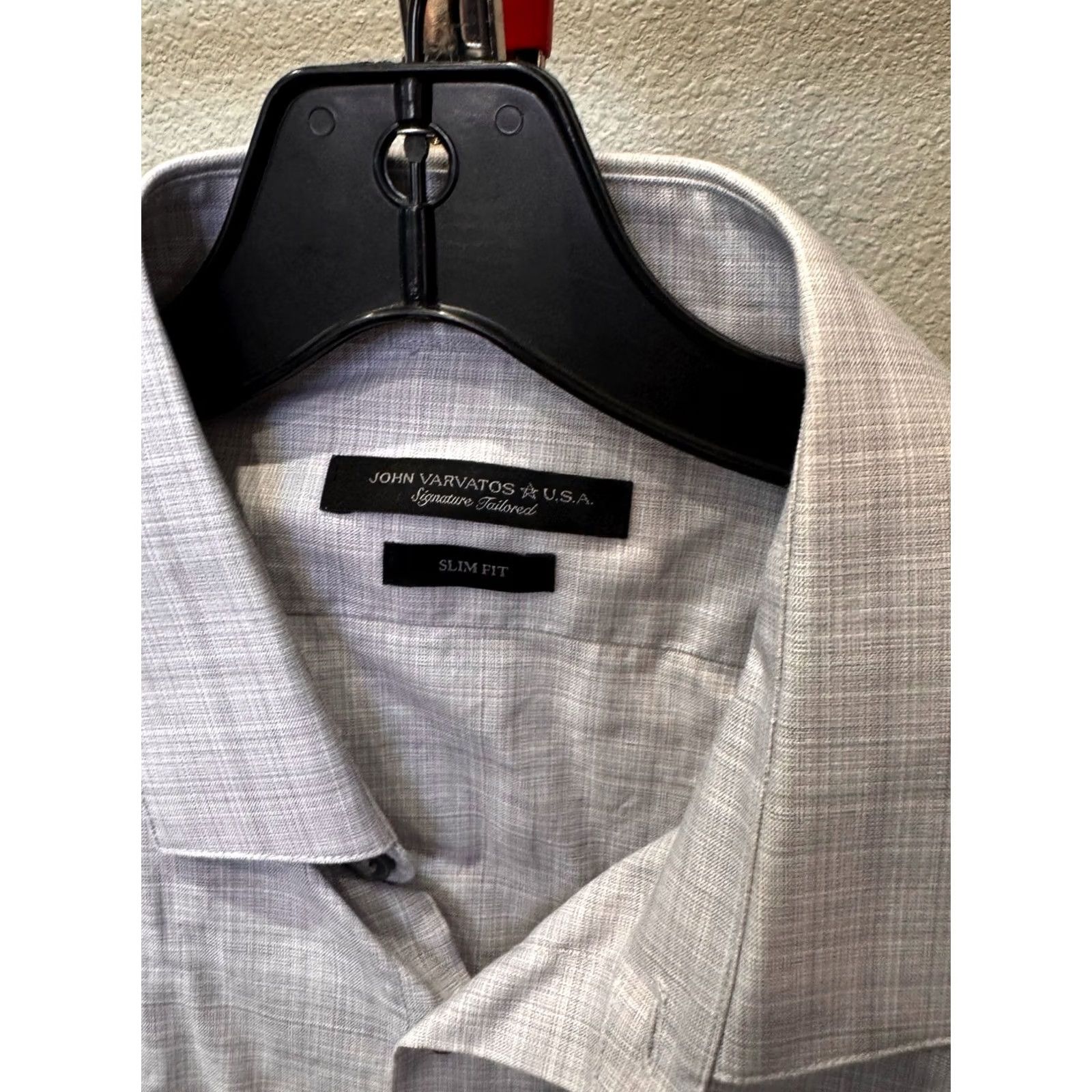 John Varvatos John Varvatos Shirt Long Sleeve Lightweight Gray Check Large L Mens XS? 17 x 32/33 Size US L / EU 52-54 / 3 - 5 Thumbnail