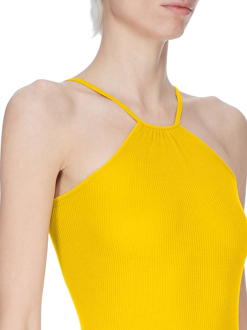 Rick Owens o1y0126 Midi Dress in Yellow Size M / US 6-8 / IT 42-44 - 4 Thumbnail