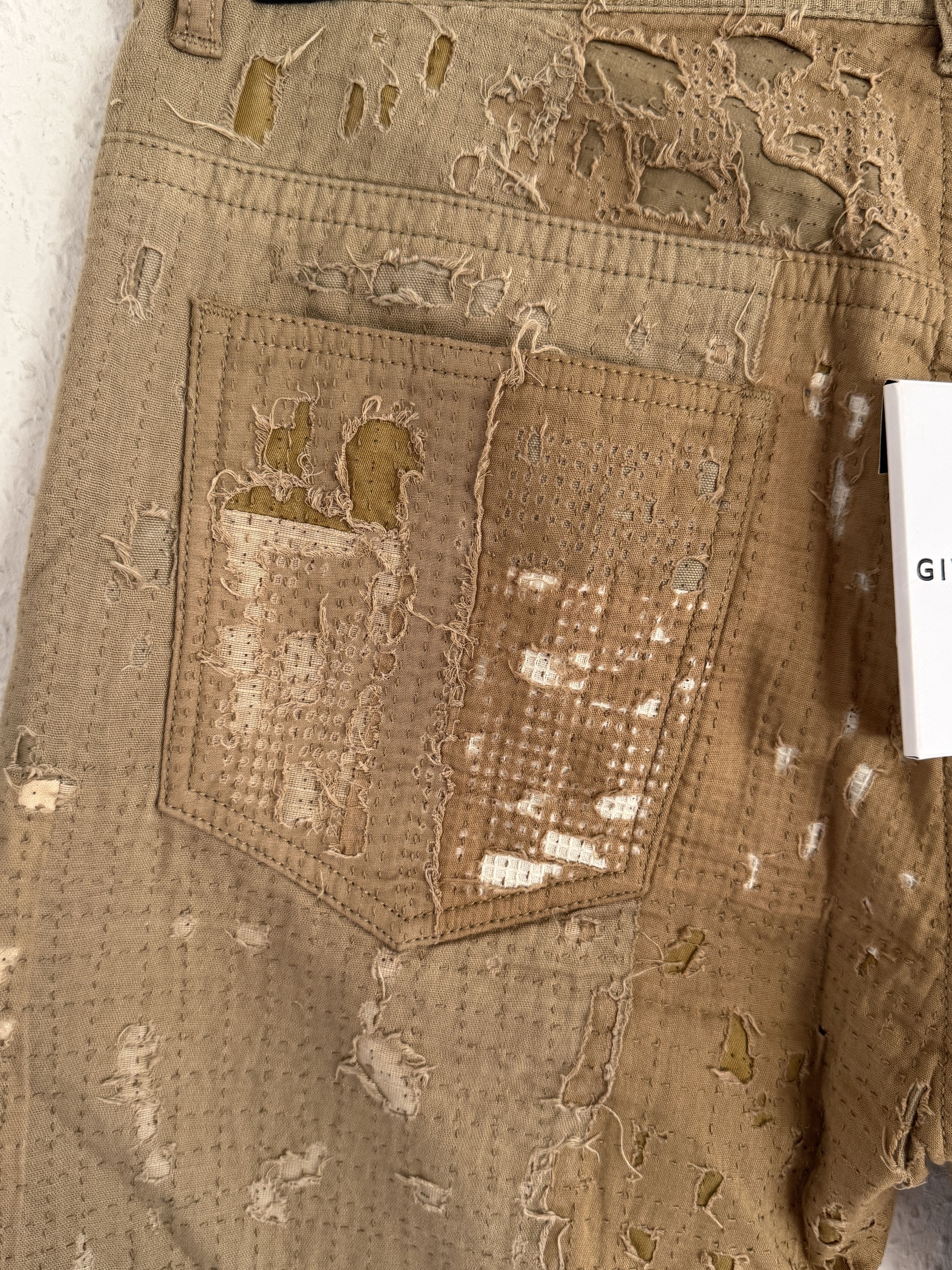 Givenchy Beige Boro Jeans Size US 31 - 14 Thumbnail