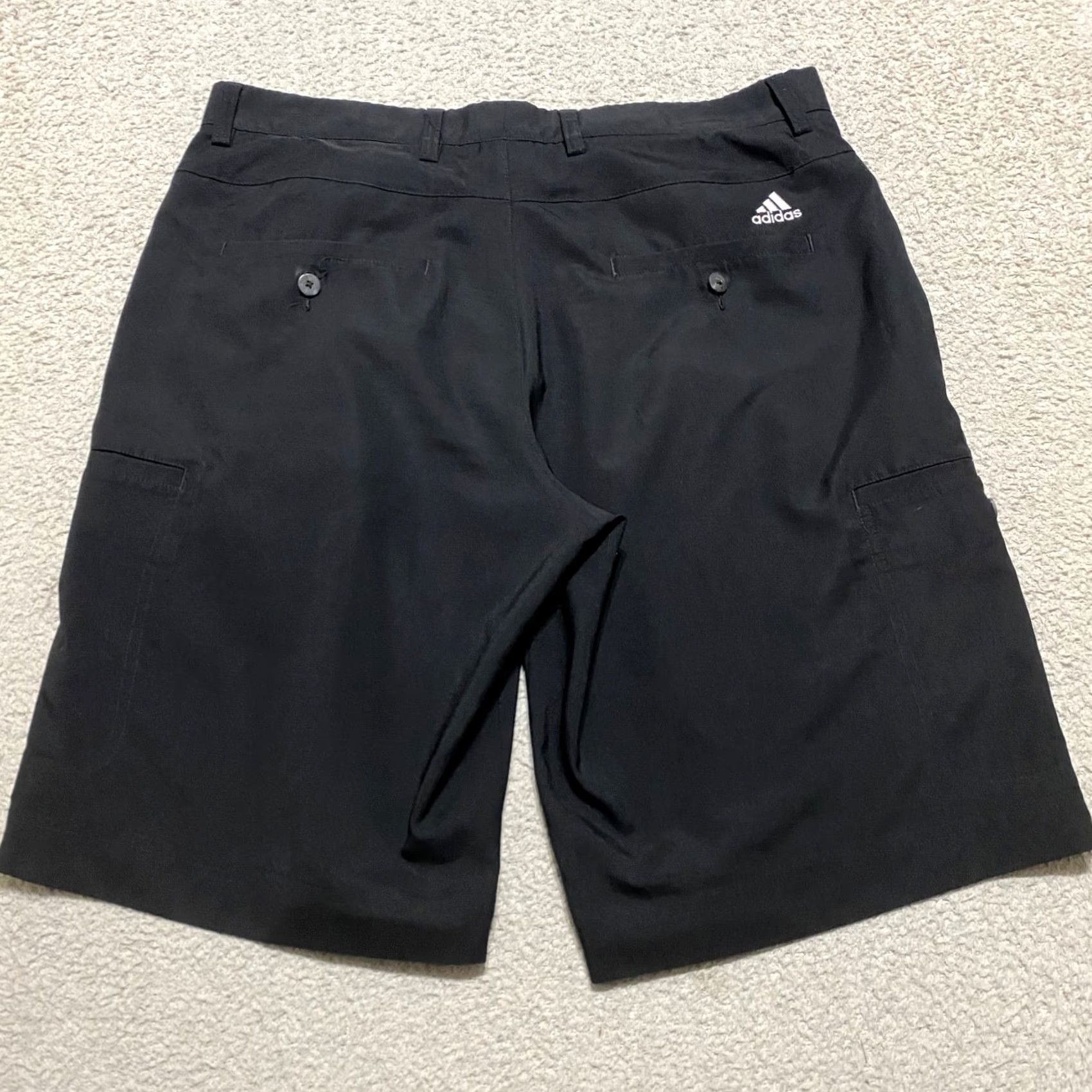 Adidas Adidas Shorts Flat Front Black 34 Regular Men's Elastic Wide Inseam 11" Chino Outdoor Sports Pocketed Size US 34 / EU 50 - 2 Thumbnail