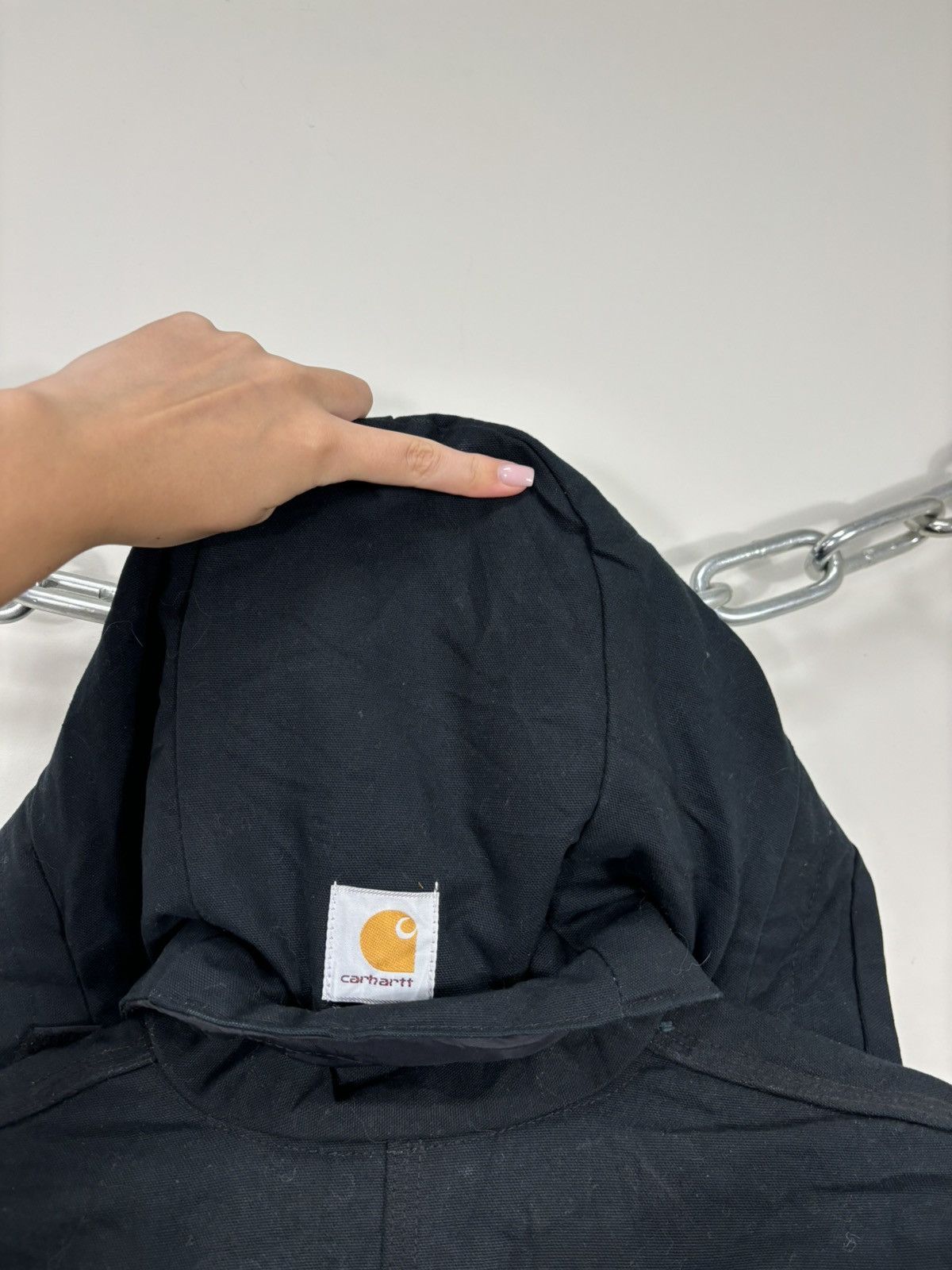 Carhartt Vintage 90s Carhartt USA Zip Pockets Hooded Cropped Jacket Size US L / EU 52-54 / 3 - 24 Thumbnail