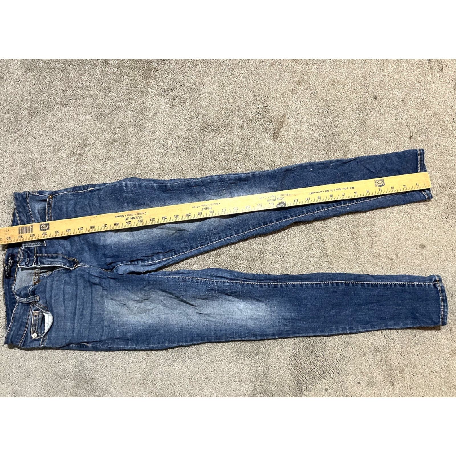 Vintage US Polo Assn Jeans Women Size 4 Regular Skinny Dark Wash Denim 5-Pocket Logo Zipper Button Belt Loops Jegging 90s City USA Classic Distressed Blue Size 27" / US 4 / IT 40 - 7 Thumbnail