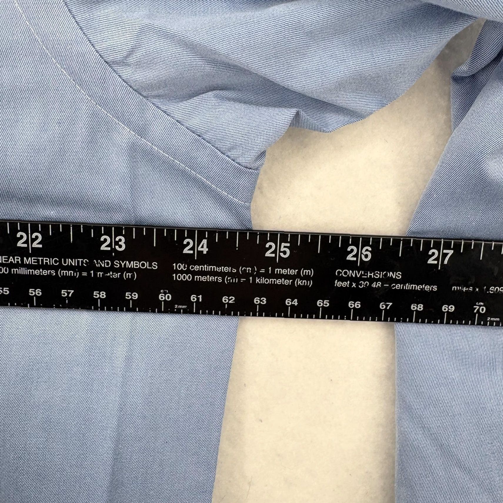 Eton Eton Shirt Mens 2XL Blue Spread Collar Long Sleeve Barrel Cuff Dress Business Shirt Size 48R - 7 Thumbnail
