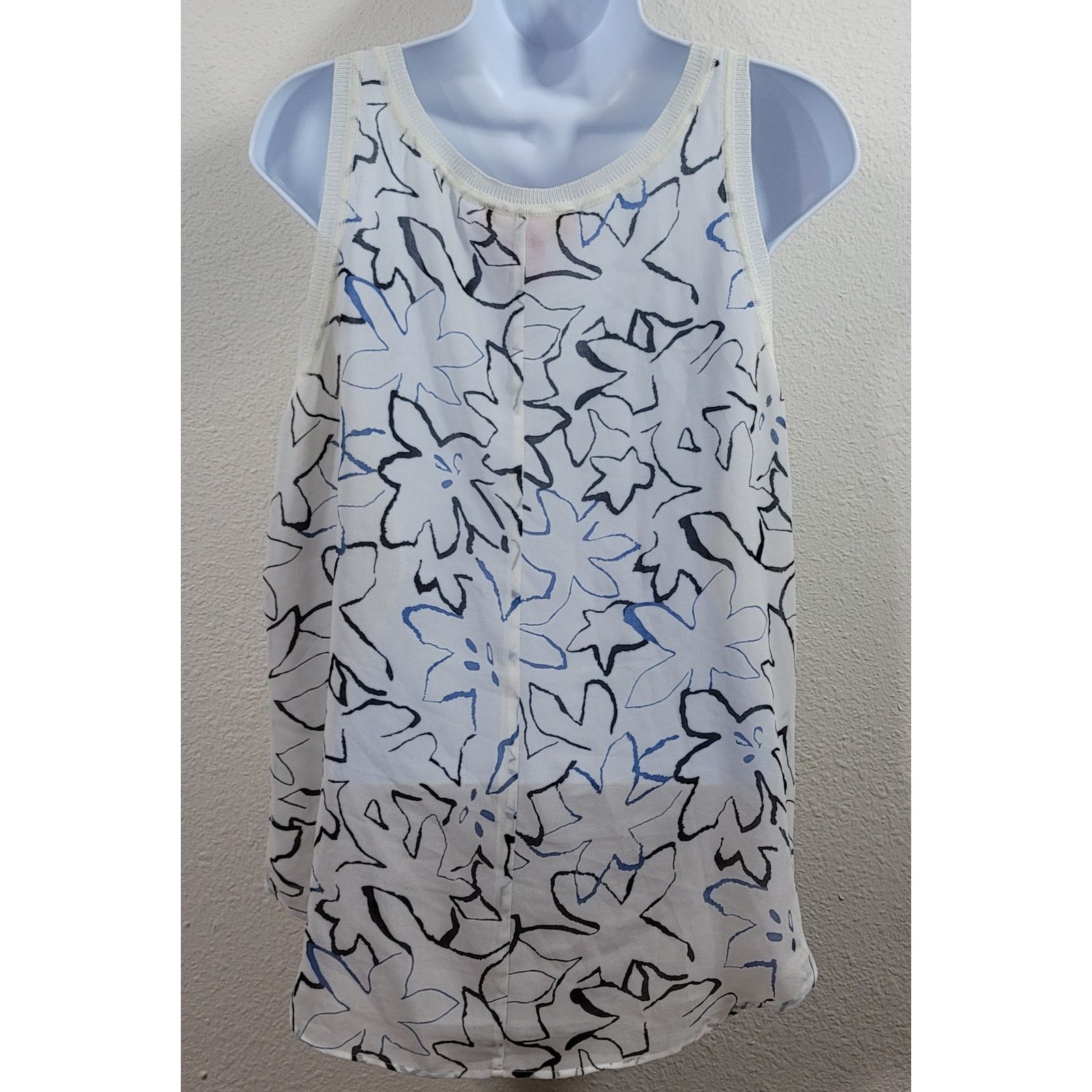 Other Catherine Catherine Malandrino Cream Floral Tank Top Large Size L / US 10 / IT 46 - 3 Thumbnail