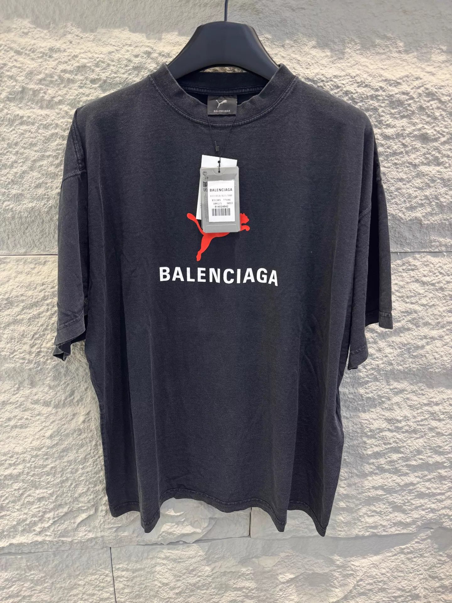 Balenciaga Balenciaga x PUMA Size 1 Oversized T-Shirt Black Size US S / EU 44-46 / 1 - 2 Thumbnail
