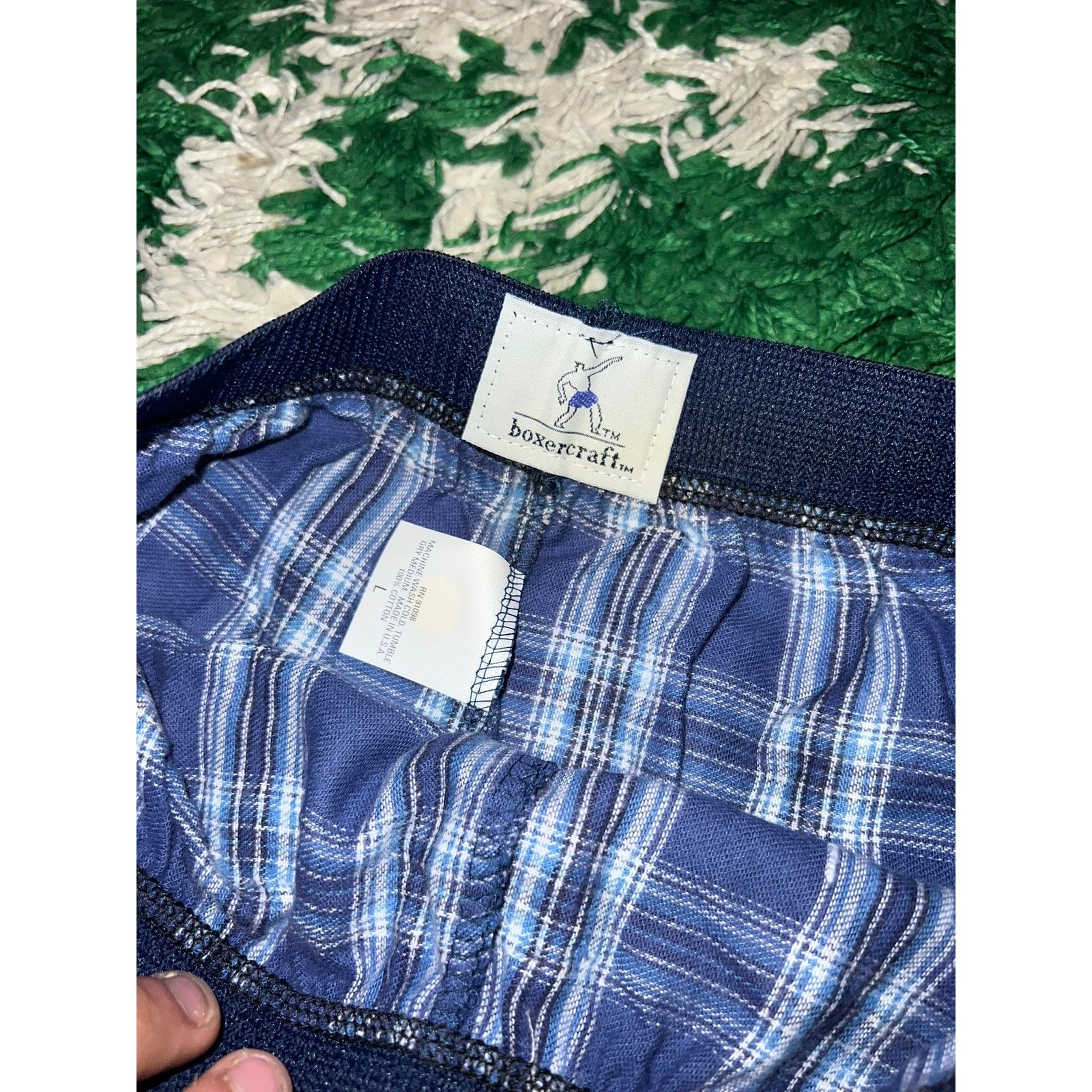 Vintage Women's Vintage Boxercraft Blue Plaid Boxers Briefs Women L Size 34" / US 12 / IT 48 - 4 Thumbnail
