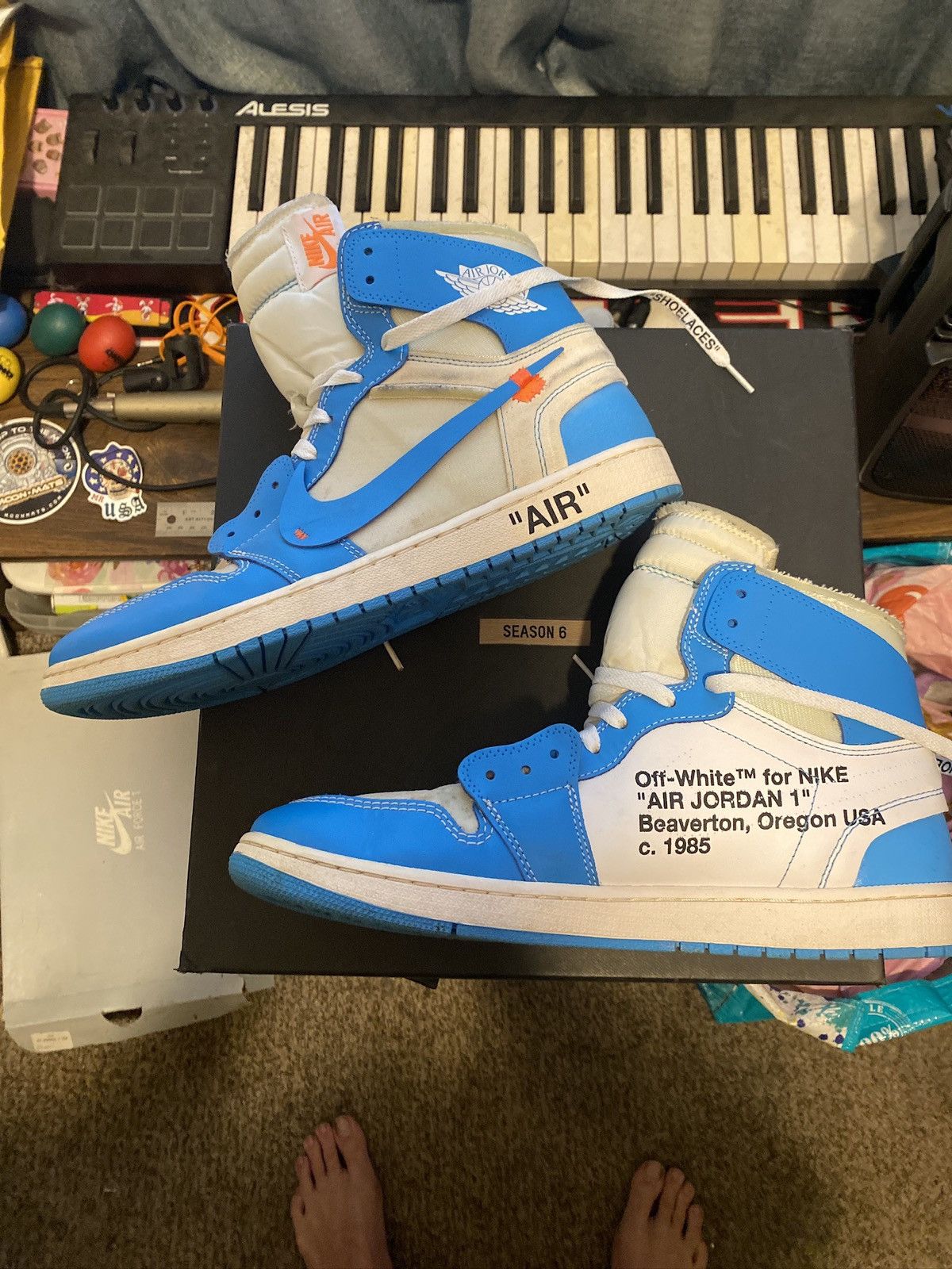 Off-White Off White Air Jordan Jordan 1 “UNC” Size US 14 / EU 47 - 2 Thumbnail