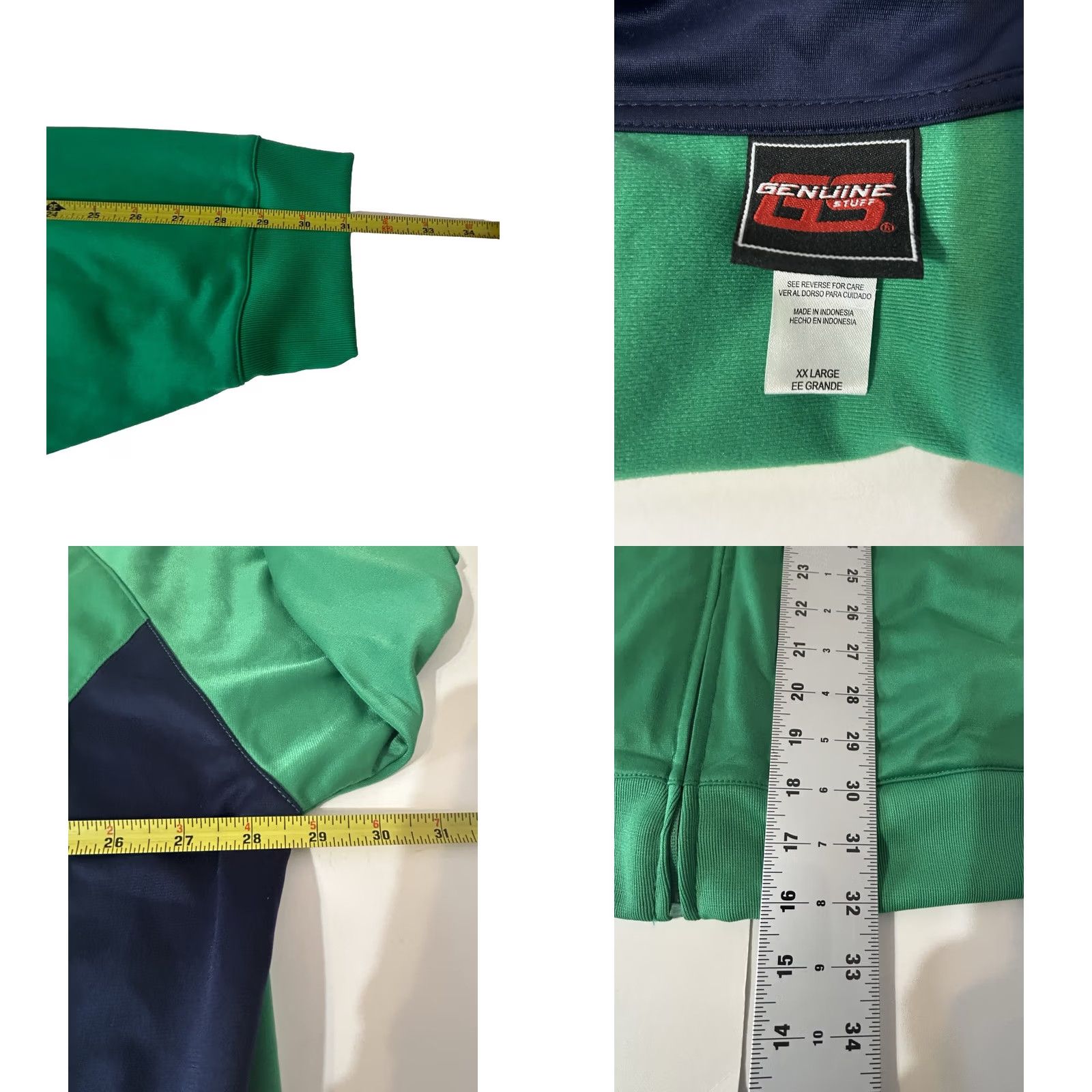 Logo 7 Vintage Notre Dame Full Zip Jacket Men 2XL Green Genuine Stuff Embroidered Logo Size US XXL / EU 58 / 5 - 10 Thumbnail