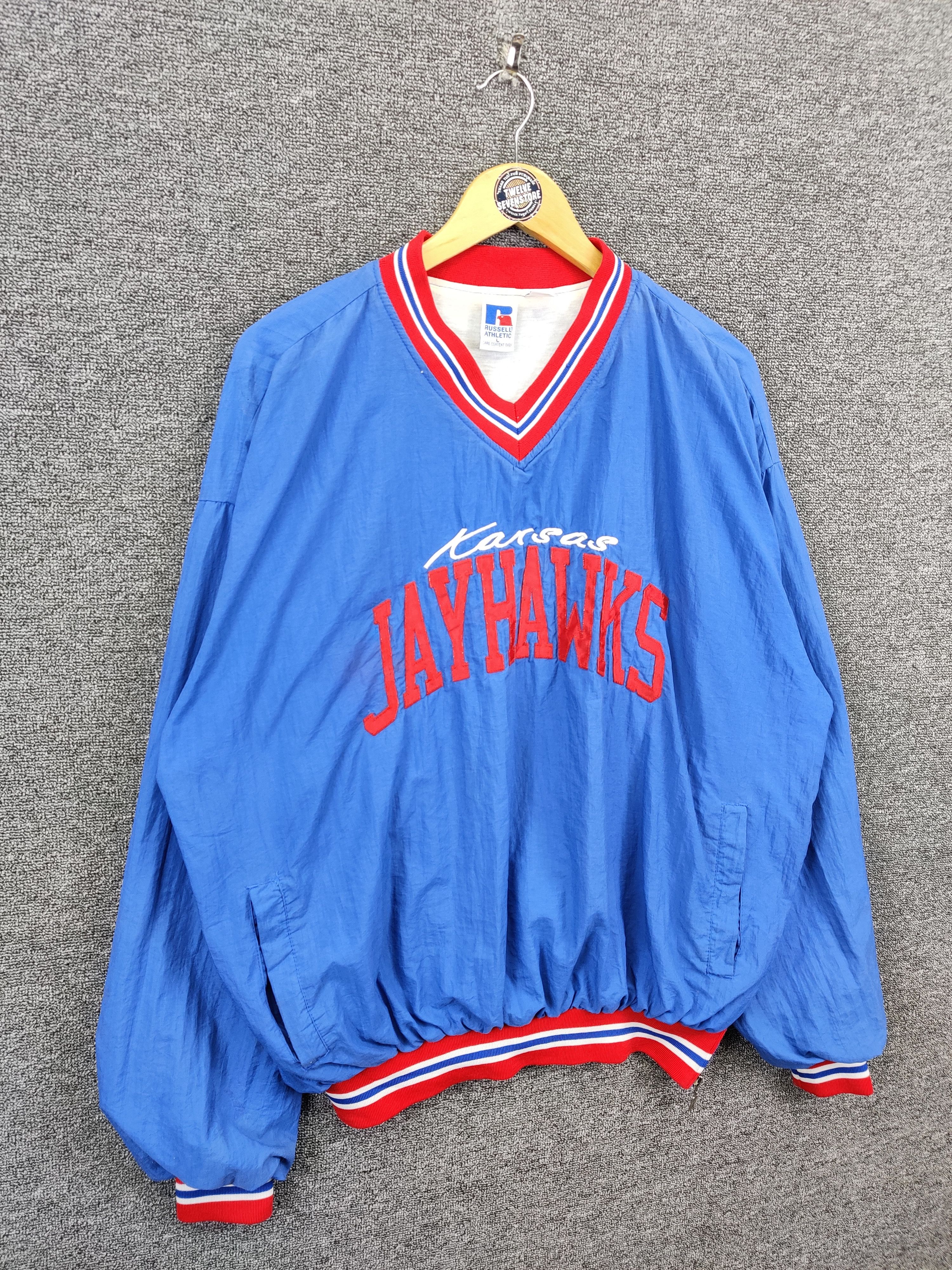 Russell Athletic Russell Athletic Kansas Jay Hawks V Neck Nylon Jacket Size US L / EU 52-54 / 3 - 5 Thumbnail