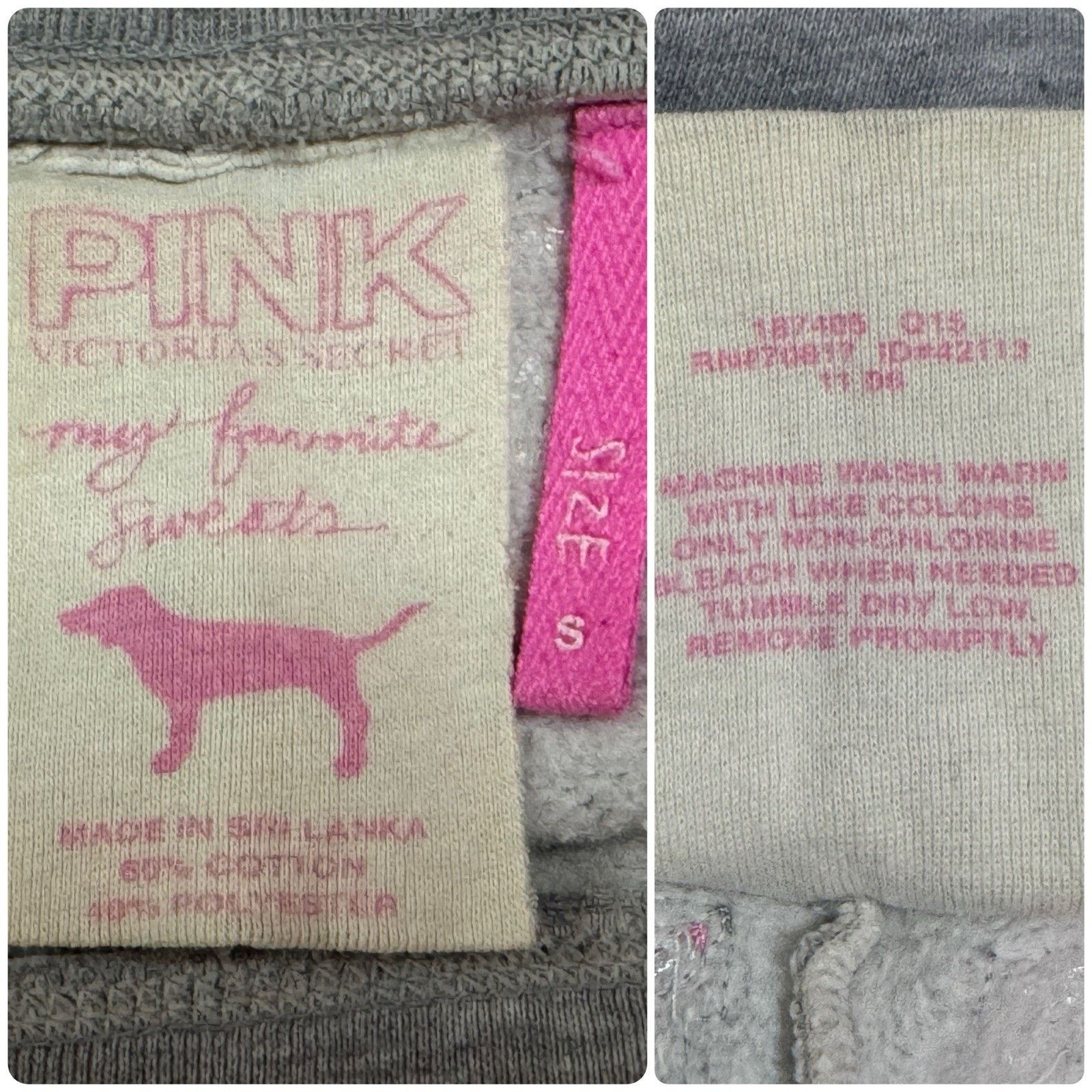 Pink Y2K VICTORIA’S SECRET PINK Gray Crop Sweatpants Joggers S Size 28" / US 6 / IT 42 - 9 Thumbnail