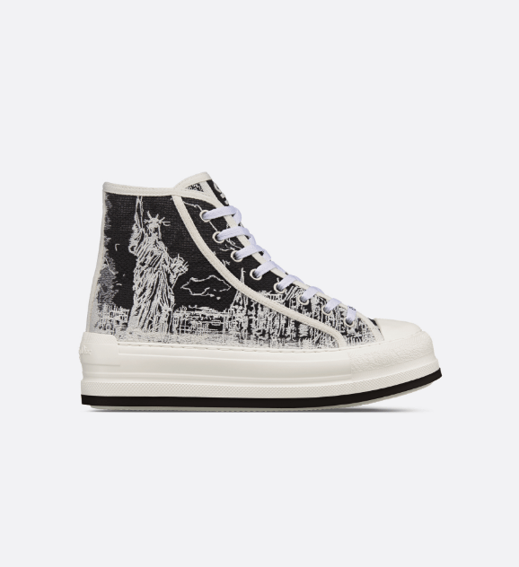 Dior o1w1db10625 High-Top Platform Sneakers in White/Black Size US 8 / IT 38 - 1 Thumbnail