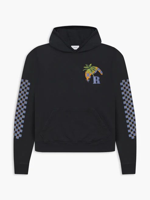 image of Rhude Moonlight Tropics Hoodie in Vintage Black, Men's (Size Medium)