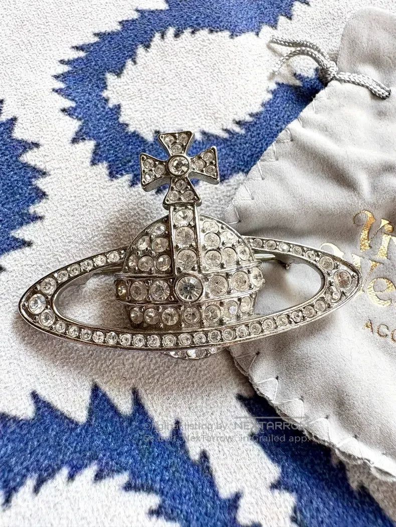 Vivienne Westwood Vivienne Westwood Vintage Silver Big Saturn Full Diamond B Size ONE SIZE - 2 Thumbnail
