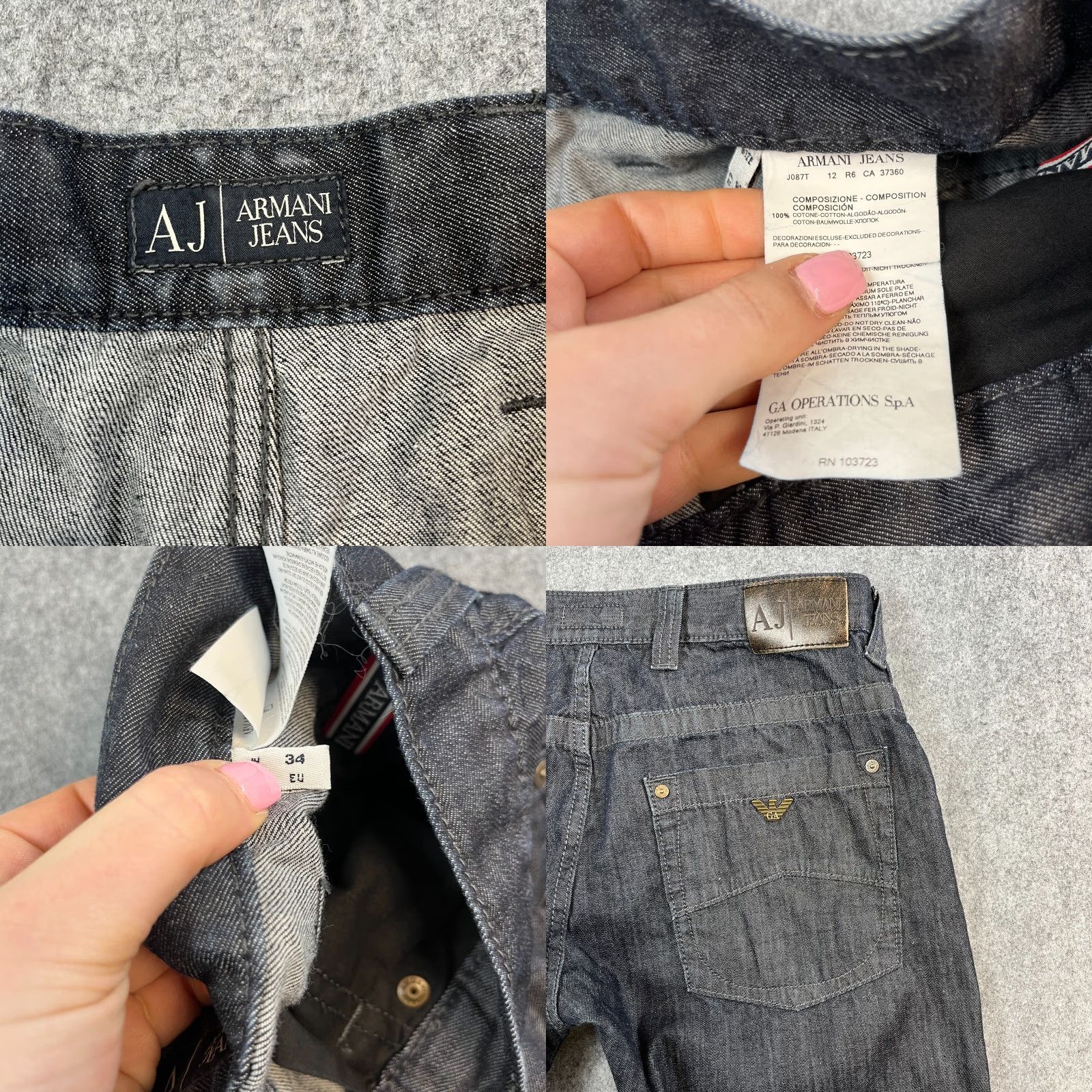 Vintage Armani Jeans Jeans Regular Straight 34 Dark Wash Blue Indigo 100% Cotton GA Mens 34 Blue Size US 34 / EU 50 - 8 Thumbnail