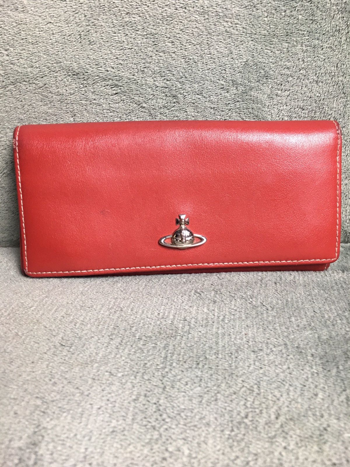 Vivienne Westwood Vivienne Westwood Red Orb Logo Leather Bifold Long Wallet Size ONE SIZE - 1 Thumbnail