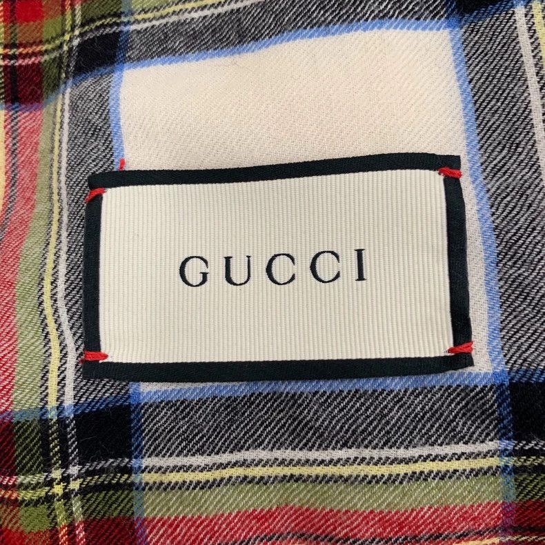 Gucci Gucci Color-blocked plaid wool lapel single-breasted long- Size US M / EU 48-50 / 2 - 5 Thumbnail