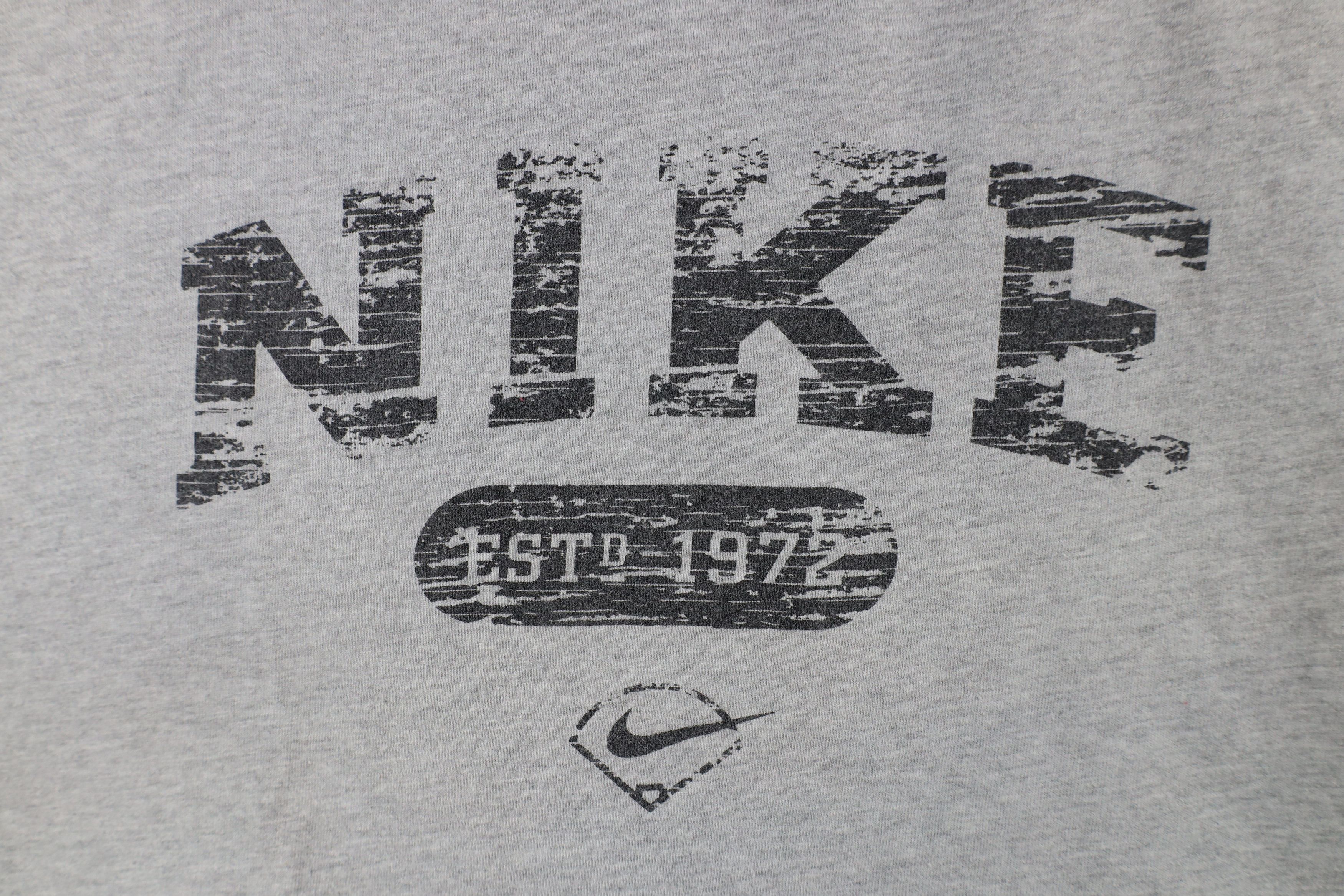 Nike × Vintage Vintage Nike Baseball Scott Center Swoosh T-Shirt Gray Size US XL / EU 56 / 4 - 4 Thumbnail