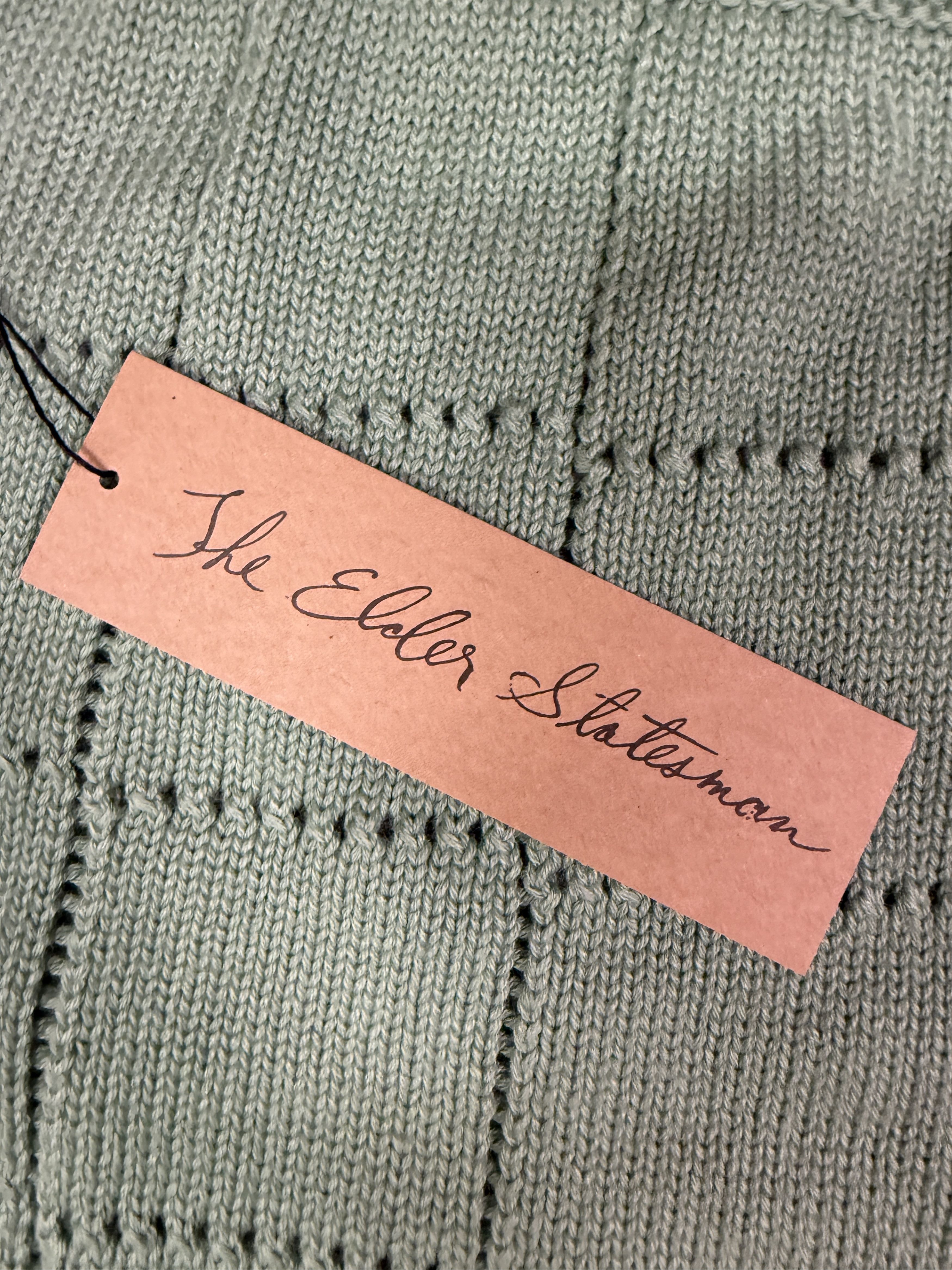 The Elder Statesman $985 The Elder Statesman Mint Grid Pointelle Mini Skirt Size 28" / US 6 / IT 42 - 8 Thumbnail