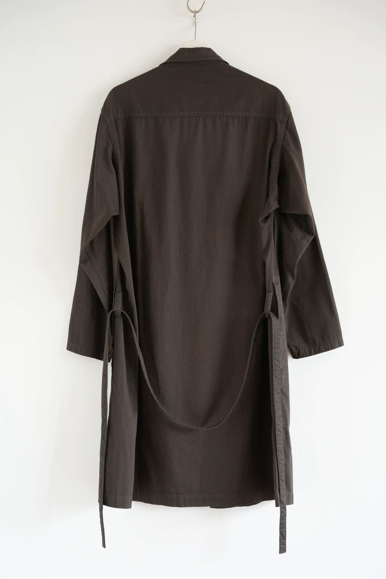 Yohji Yamamoto Yohji Yamamoto 17AW Dried Brown Cotton Belted Coat Size US M / EU 48-50 / 2 - 2 Thumbnail