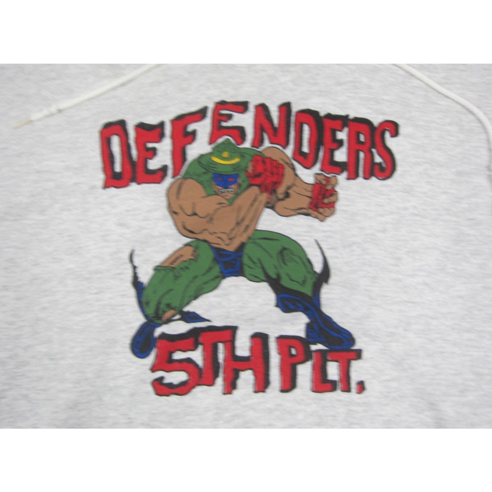 Lee VINTAGE LEE Hoodie Mens 2XL Gray Defenders 5th Plt McGrane Sweatshirt USA Made Regular Pullover Hooded 90s Shirt Size US XXL / EU 58 / 5 - 2 Thumbnail