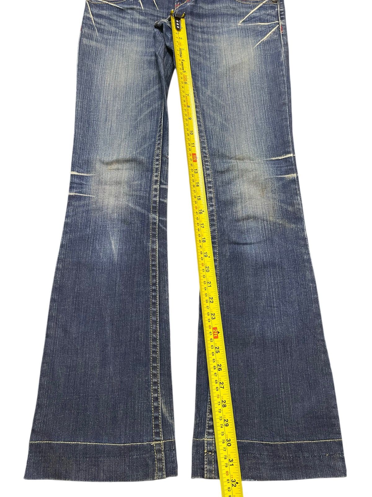 Who Decides War Vintage Japanese Brand Faded Wash Clawmark Flared Jeans Size US 31 - 13 Thumbnail