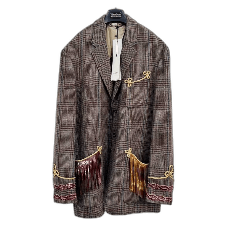 Gucci gucci sequined checked wool blazer jacket-2507 Size US M / EU 48-50 / 2 - 7 Thumbnail