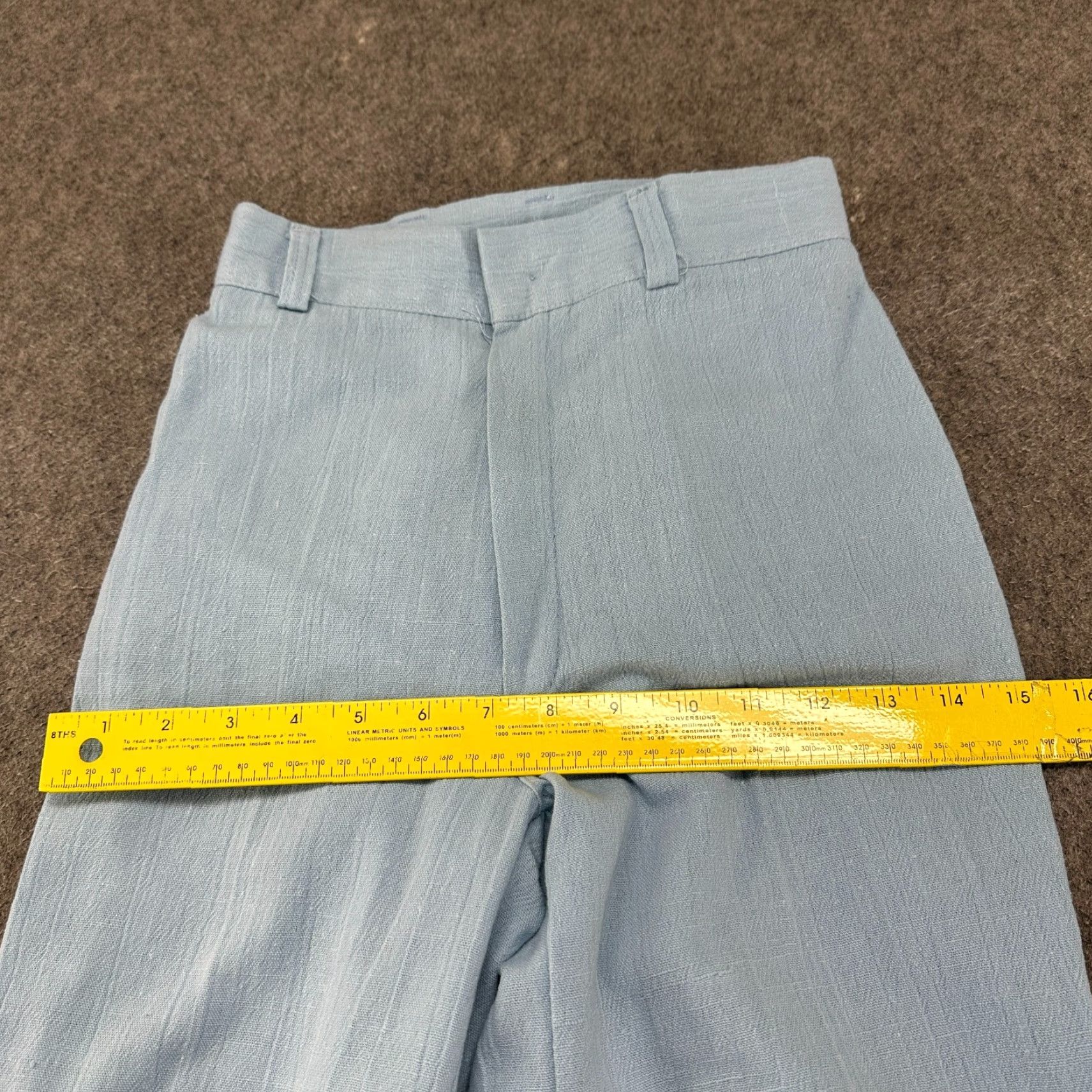 Bell VINTAGE Flare Pants Womens 24x30 Blue Polyester Bell Bottom 70s Wide-Leg Rock Jeans? Size 42" / US 20 - 5 Thumbnail