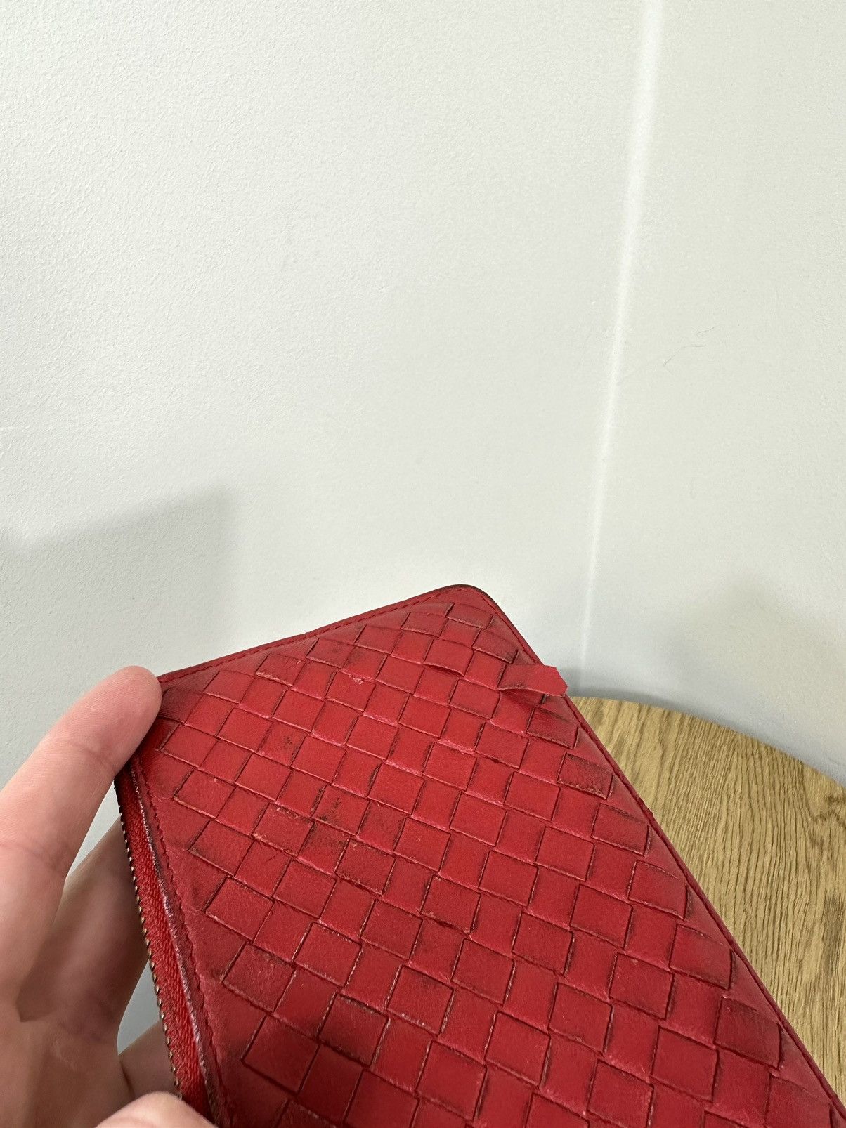 Bottega Veneta × Vintage Vintage Bottega Veneta Luxury Classic Red Leather Wallet Size ONE SIZE - 8 Thumbnail