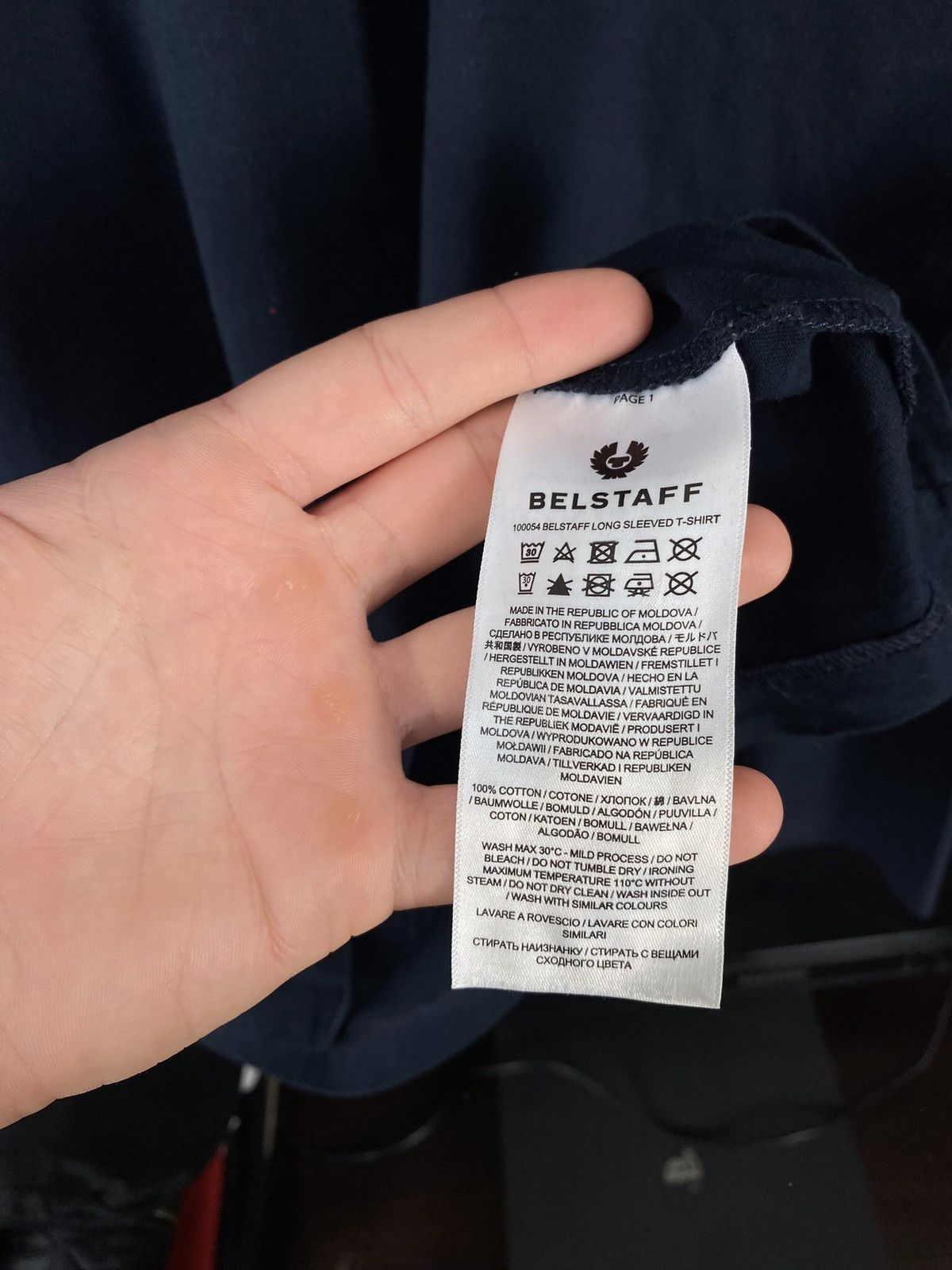 Belstaff Belstaff Logo Dark Blue Tee Long Sleeve Size US XXL / EU 58 / 5 - 9 Thumbnail