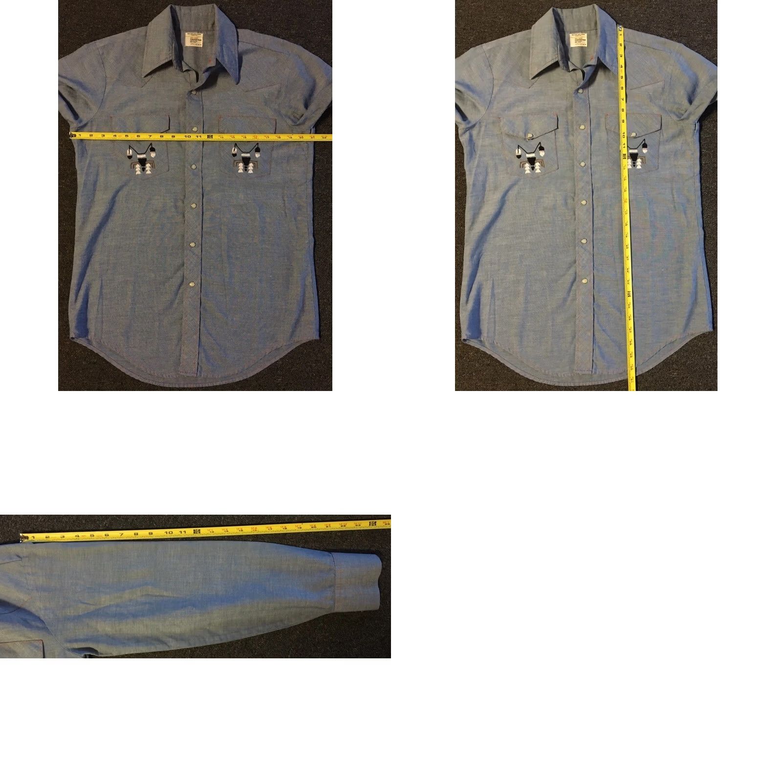 Vintage Vintage 60s 70s JC Penney Big Mac Native Art Pearl Snap Shirt M USA Western Chambray Size US M / EU 48-50 / 2 - 9 Thumbnail