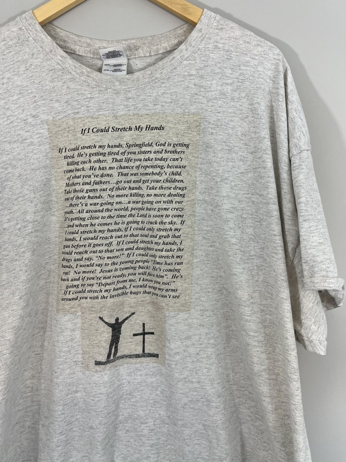 Vintage Oversize Distressed Religious Script Boxy XXXL Tee Size US XXL / EU 58 / 5 - 1 Thumbnail