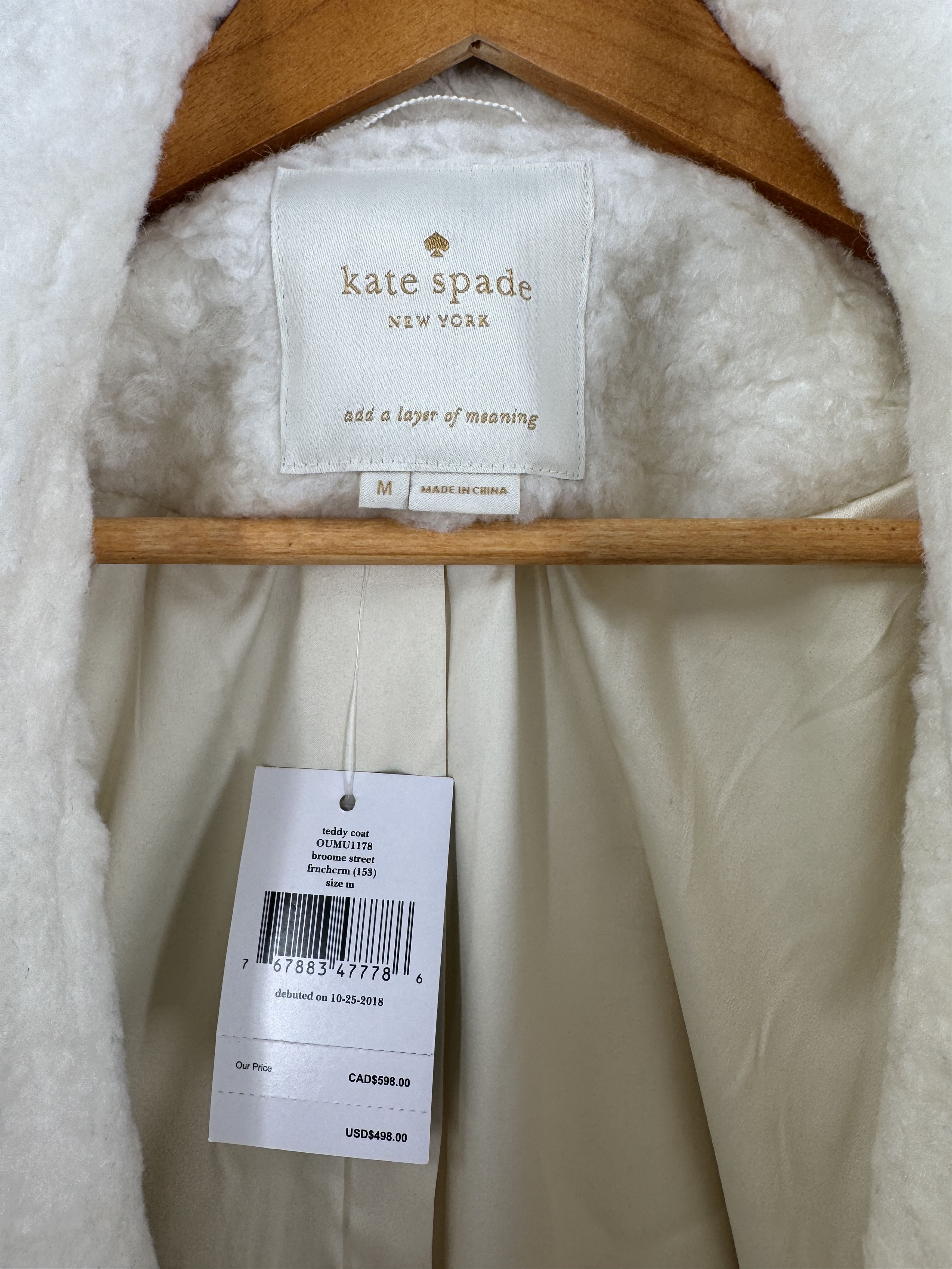 Kate Spade Kate Spade Jacket Teddy Faux Fur Coat Cream M Size M / US 6-8 / IT 42-44 - 8 Thumbnail