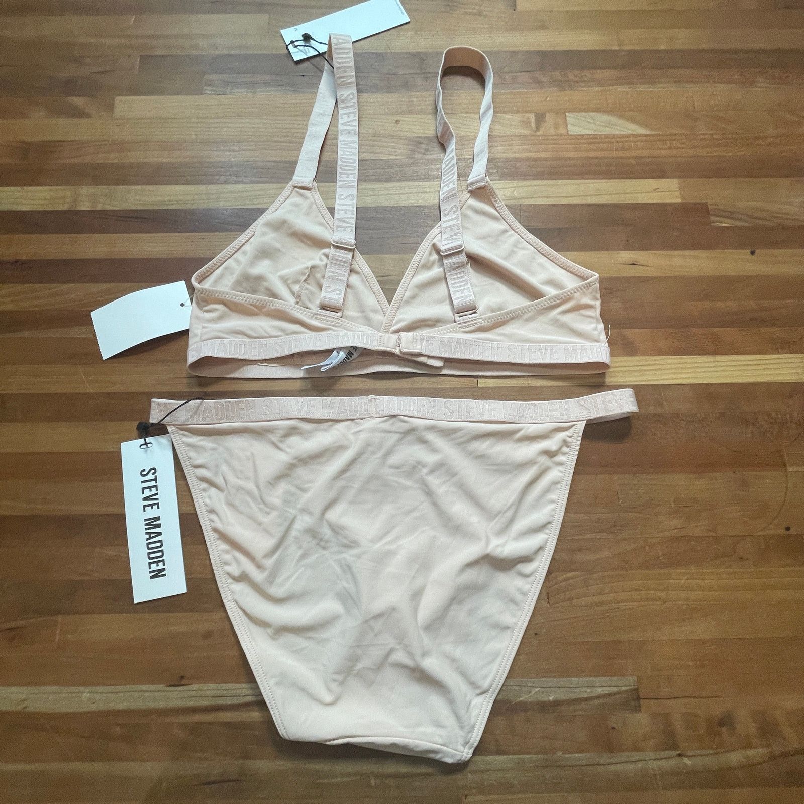 Steve Madden Steve Madden Women’s Triangle X-Back Bra/panty set, tan m Size ONE SIZE - 7 Thumbnail