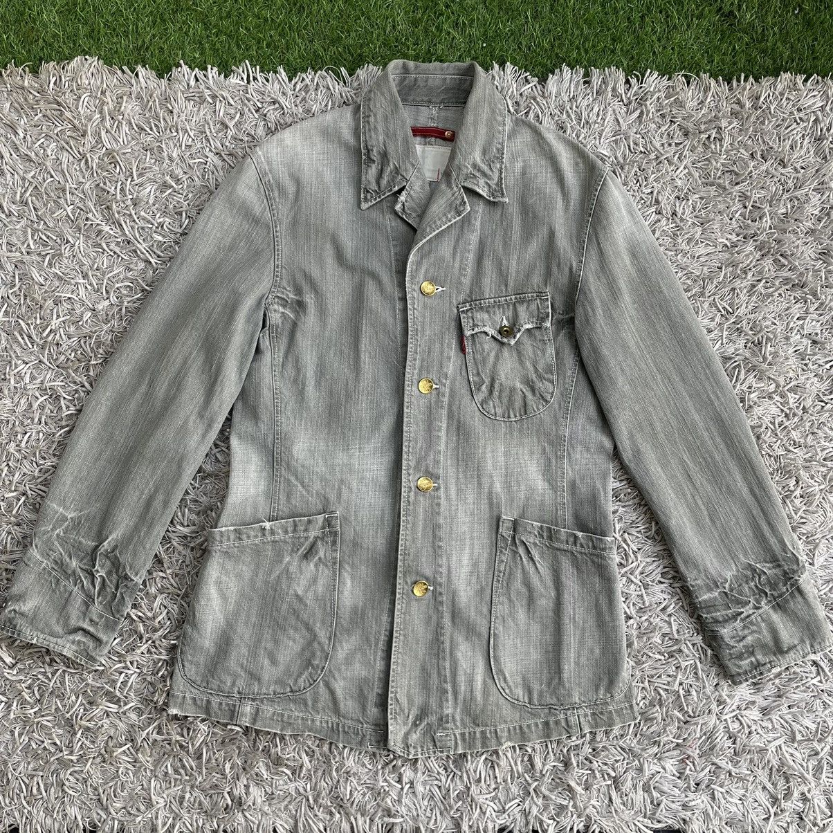 Levi's × Levi's Vintage Clothing Vintage Levis Denim Redloop Grey workers Jacket Size L / US 10 / IT 46 - 2 Thumbnail