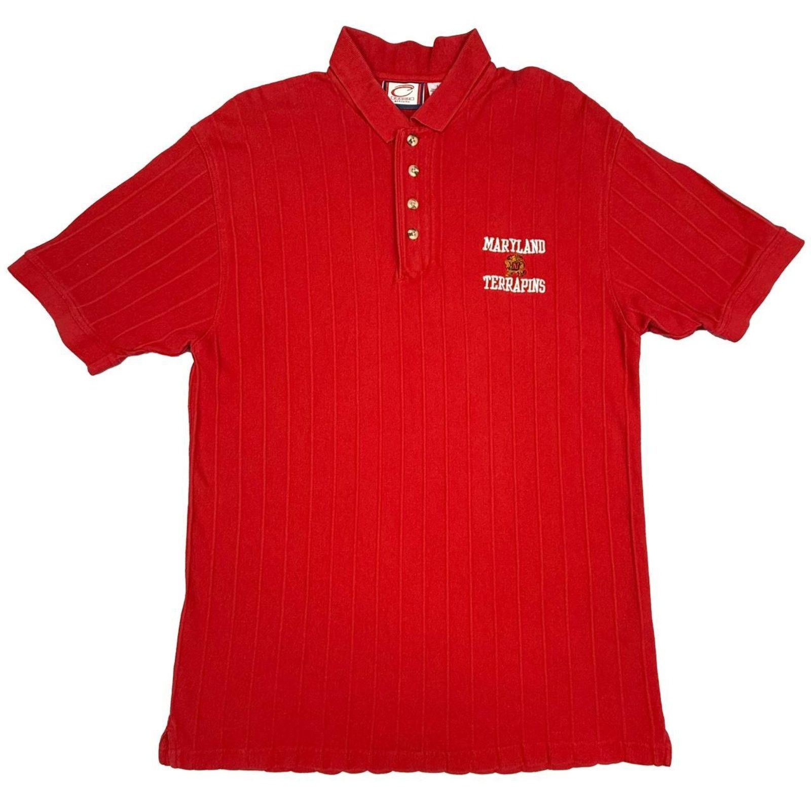 Other Vintage 90s University of Maryland Polo Shirt red Large Size US L / EU 52-54 / 3 - 1 Thumbnail